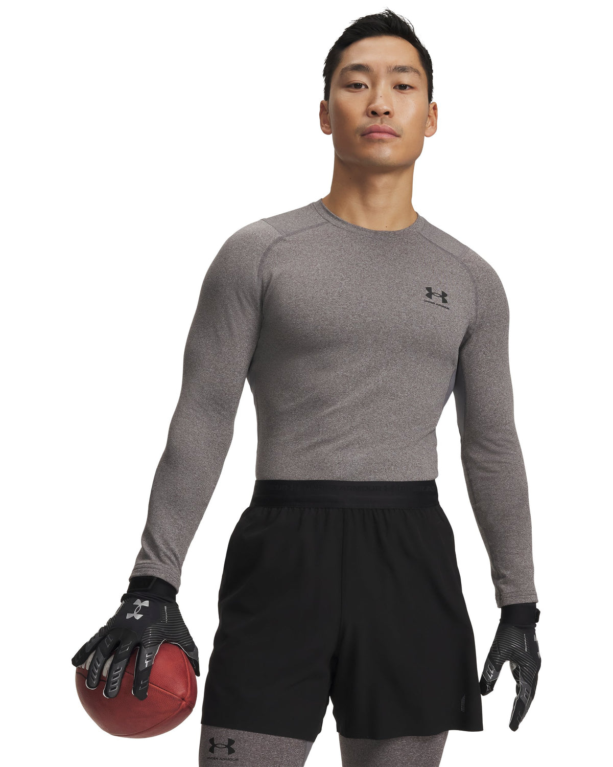 UA CG Armour Crew - Charcoal Light Heather / Black - 020