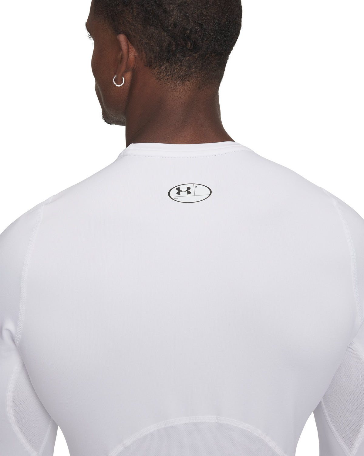 UA CG Armour Fitted Crew - White / Black - 100