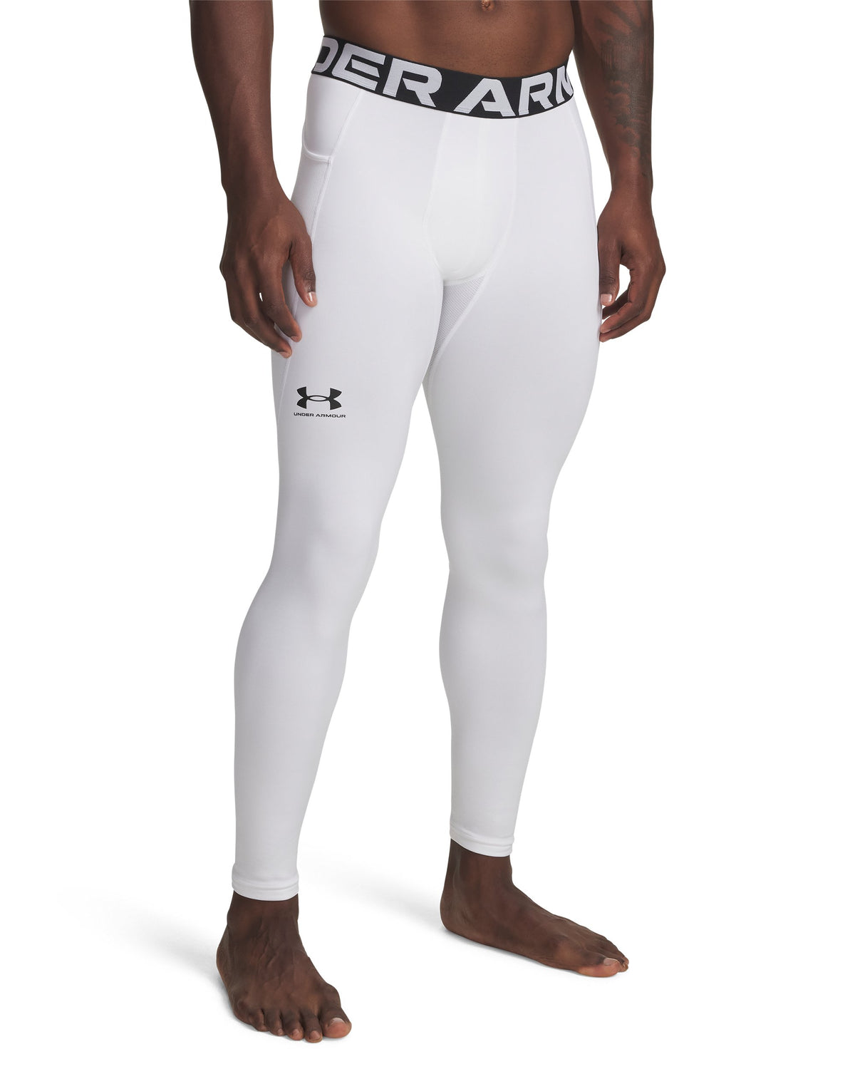 UA CG Armour Leggings - White / Black - 100