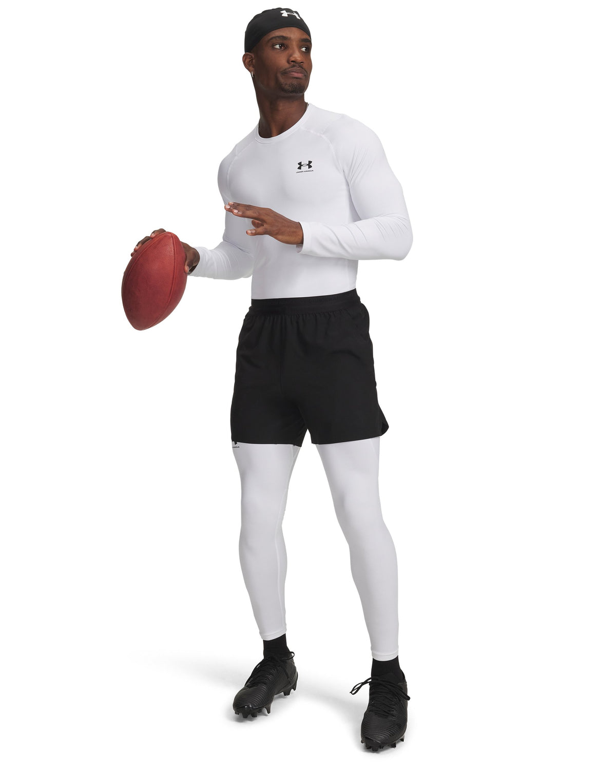 UA CG Armour Leggings - White / Black - 100