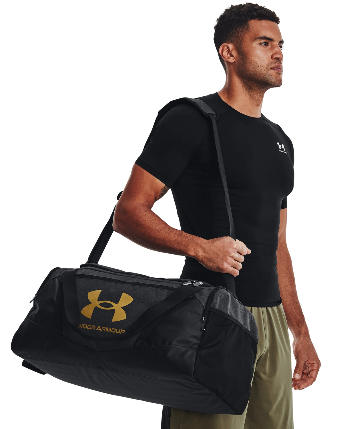 UA Undeniable 5.0 Duffle MD - שחור מלאנז' / שחור / זהב מטאלי - 002