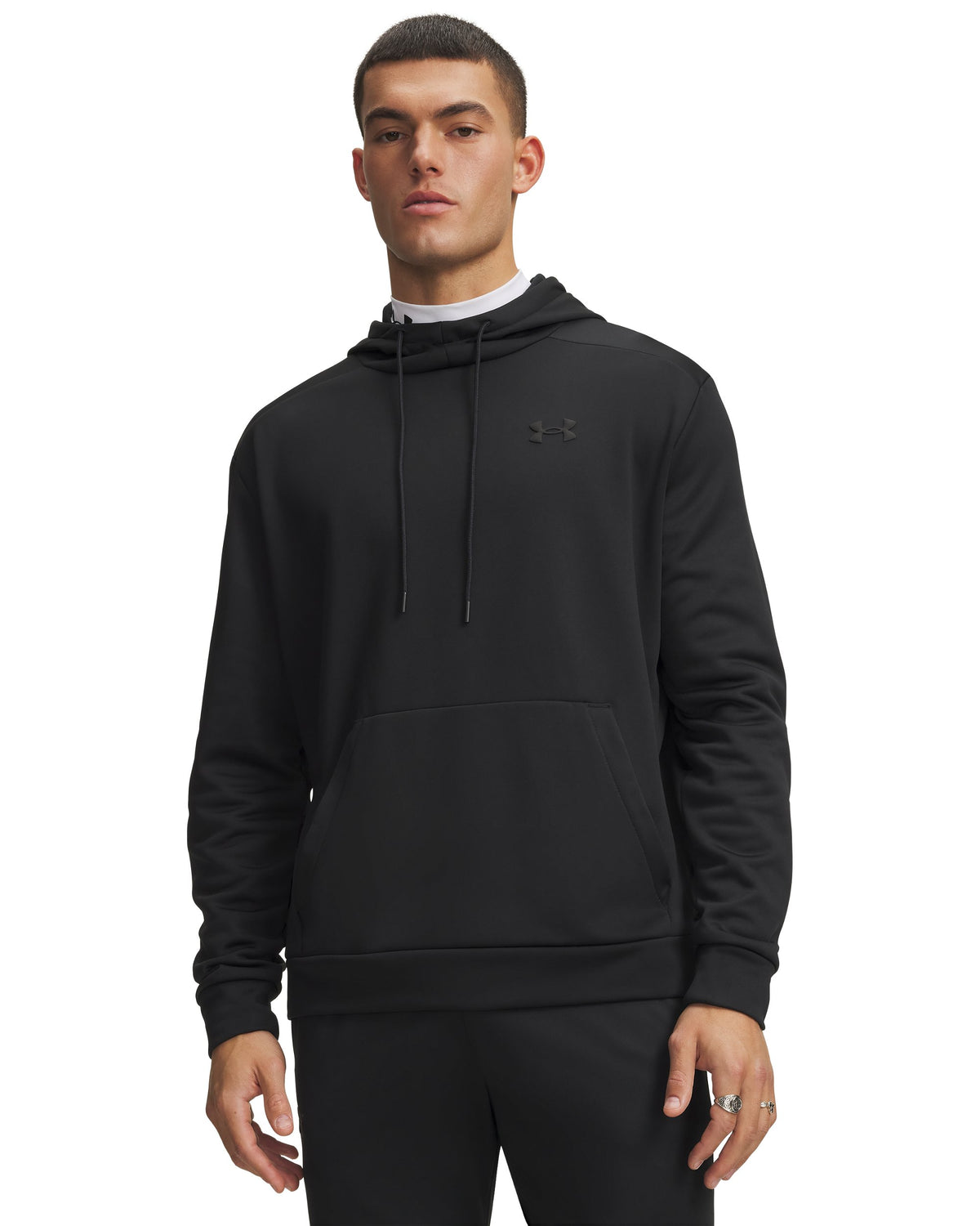 UA Armour Fleece Hoodie - Black / Black - 001