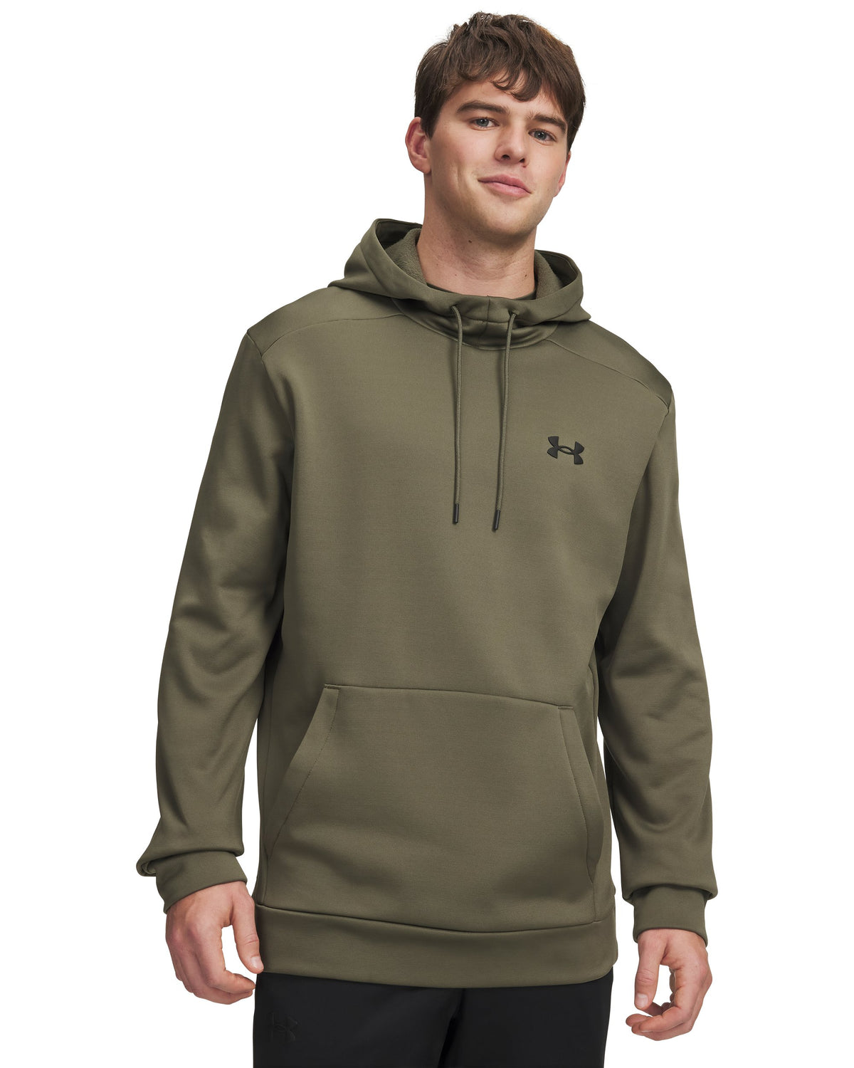 UA Armour Fleece Hoodie - Marine OD Green / Black - 390