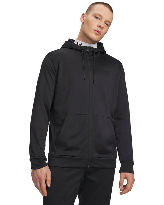 UA Armour Fleece FZ Hoodie - Black / Black - 001