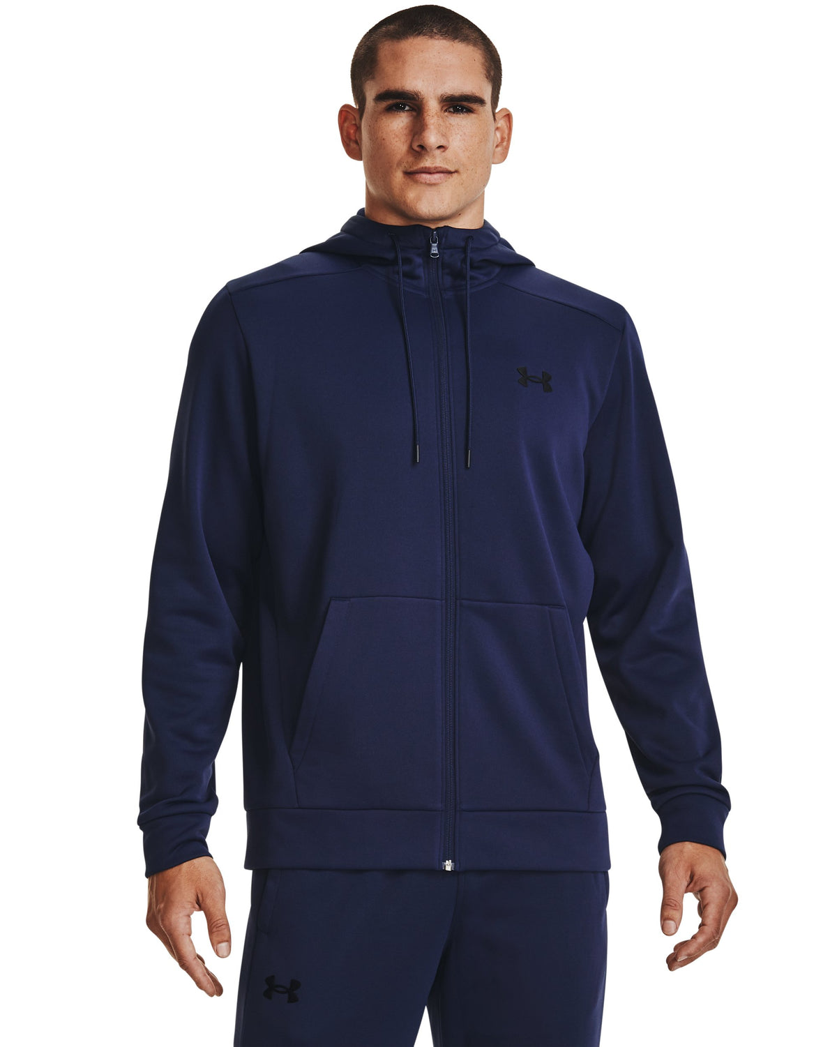 UA Armour Fleece FZ Hoodie - Blue / Black - 410