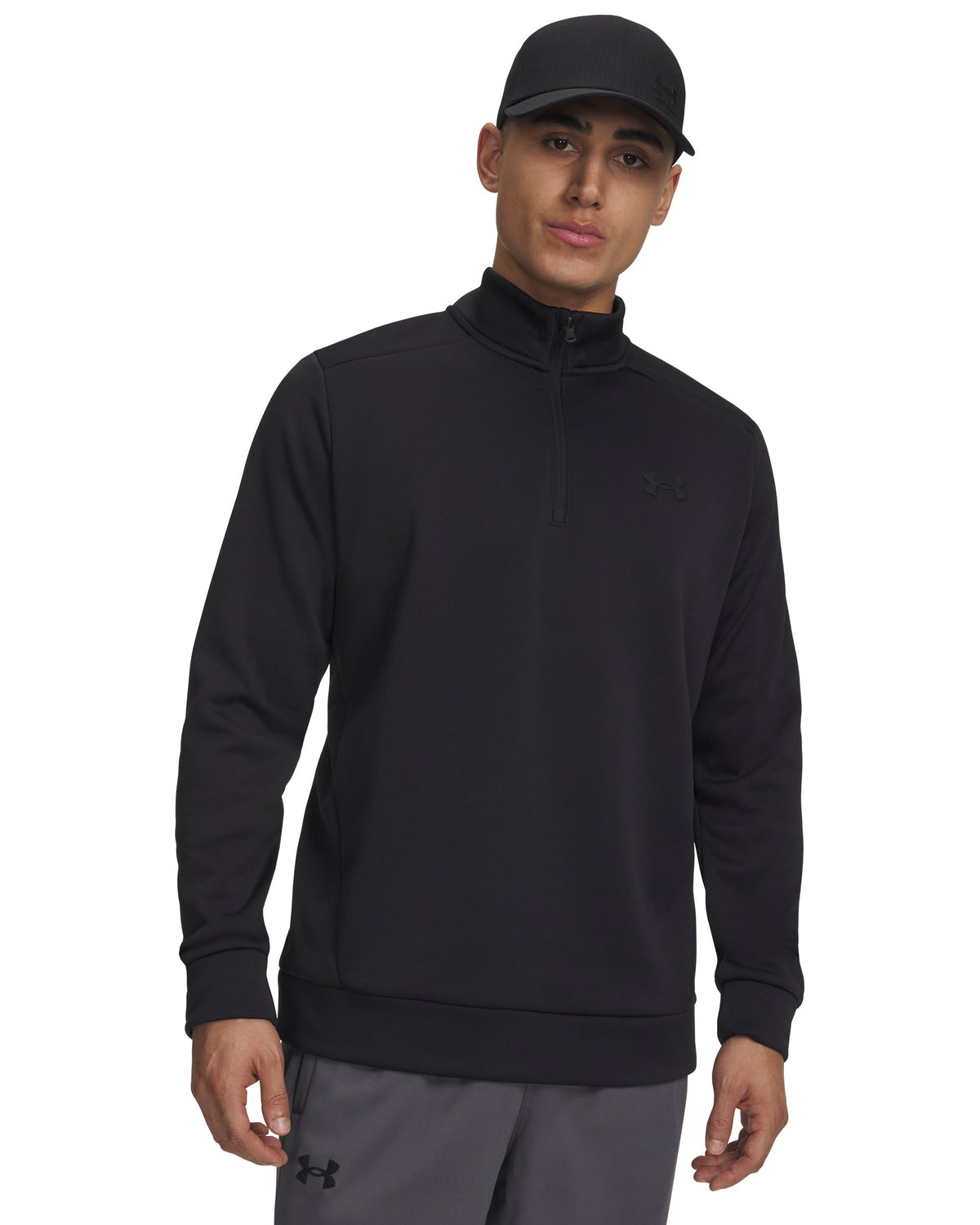 UA Armour Fleece 1/4 Zip - Black / Black - 001