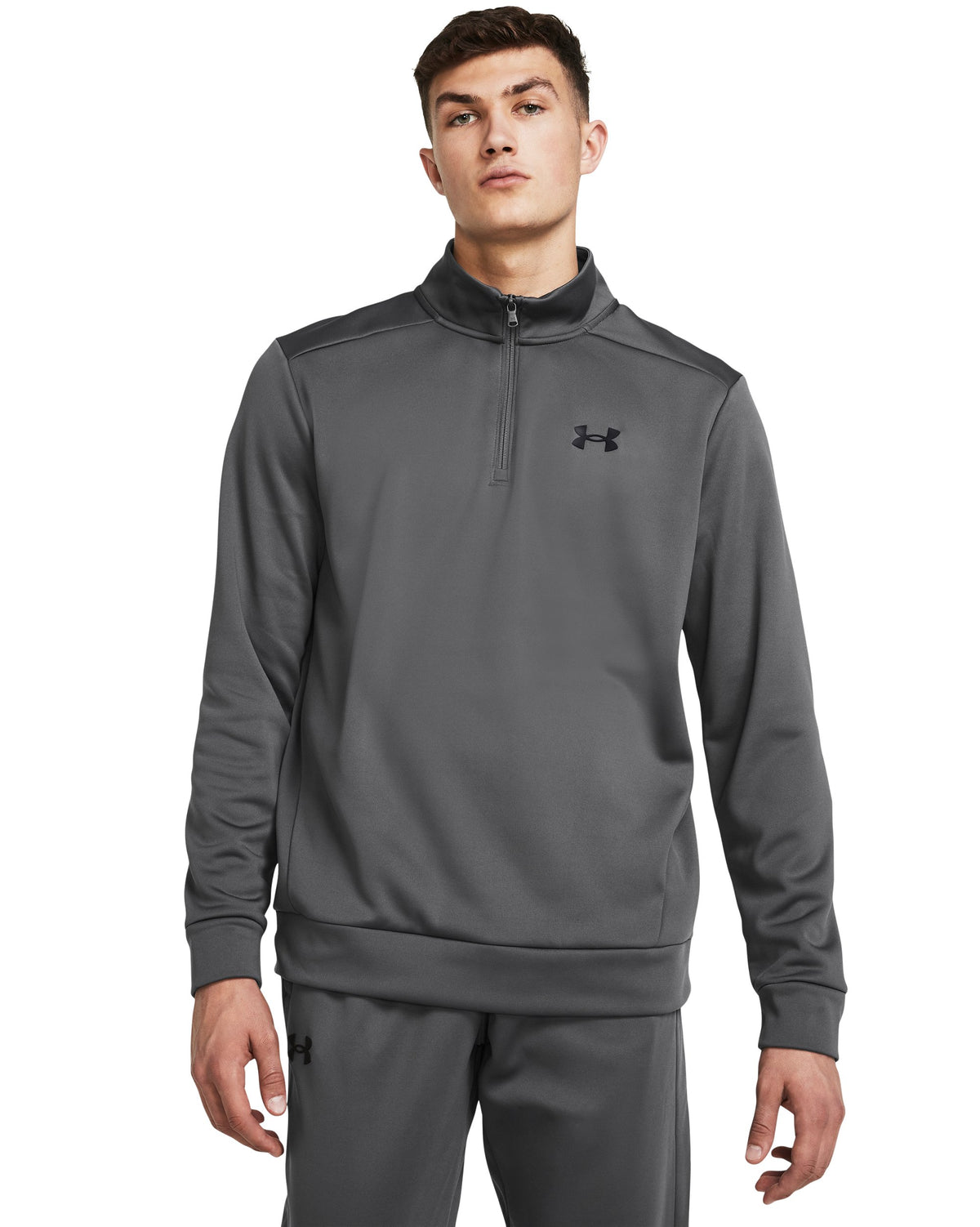 UA Armour Fleece 1/4 Zip - Gray / Black - 025