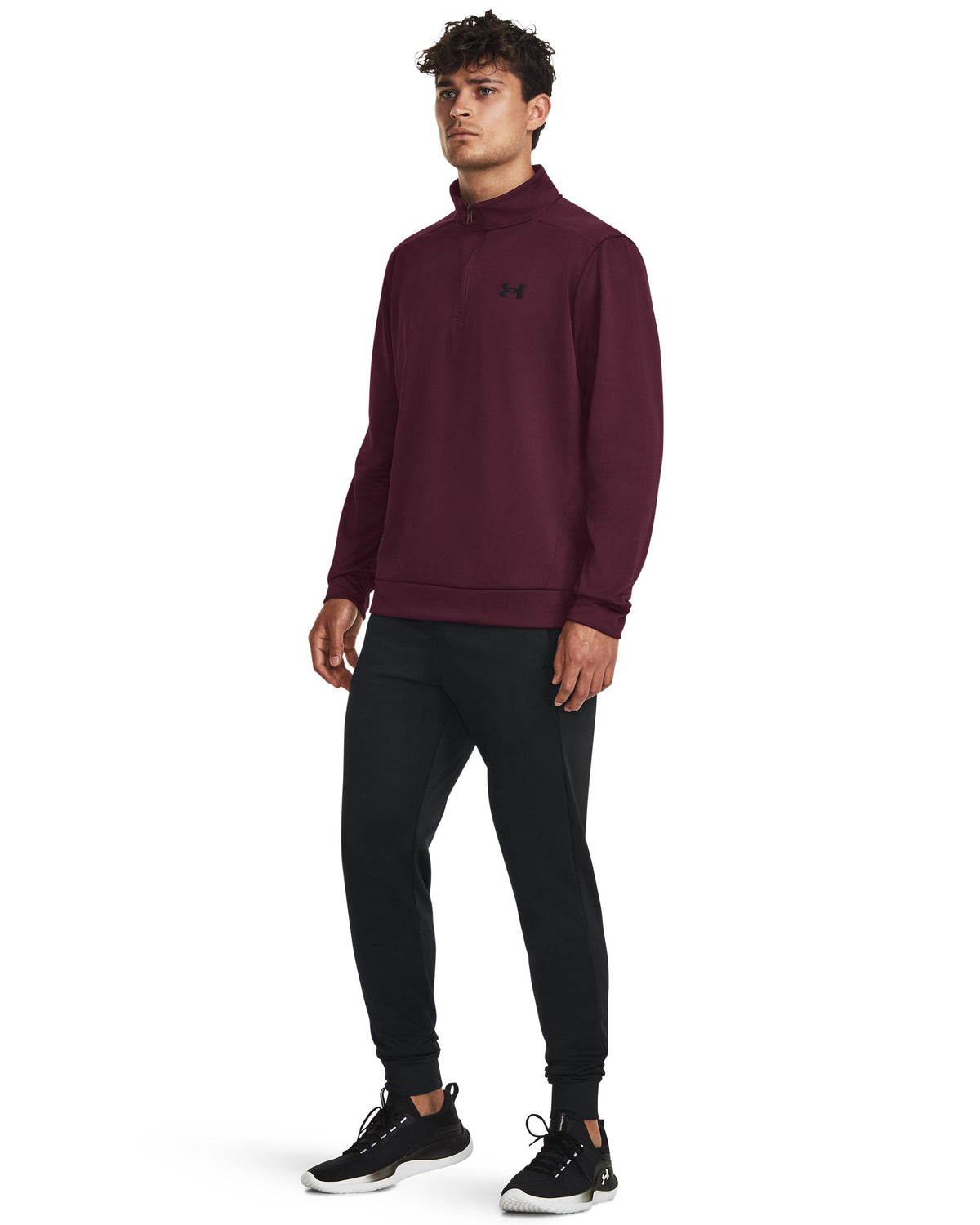 UA Armour Fleece 1/4 Zip - Red / Black - 600