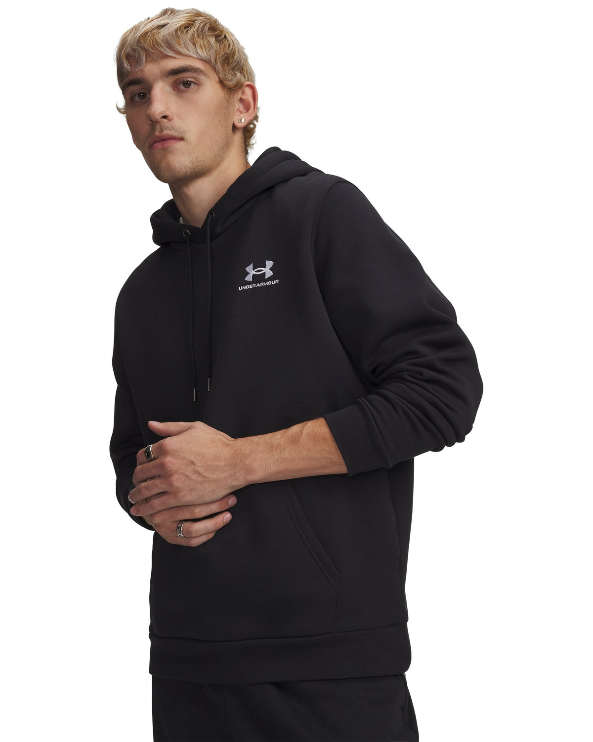 UA Icon Fleece Hoodie - Black / White - 001