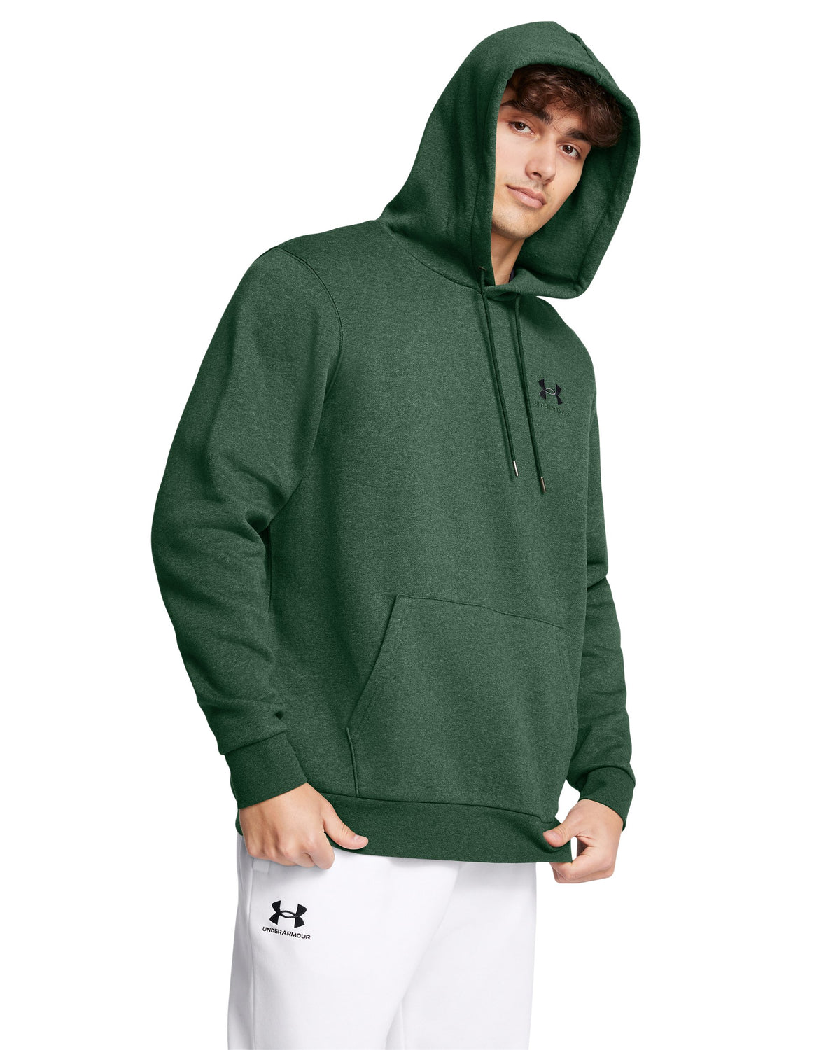 UA Icon Fleece Hoodie - ירוק יער מלאנז' / ירוק יער - 301