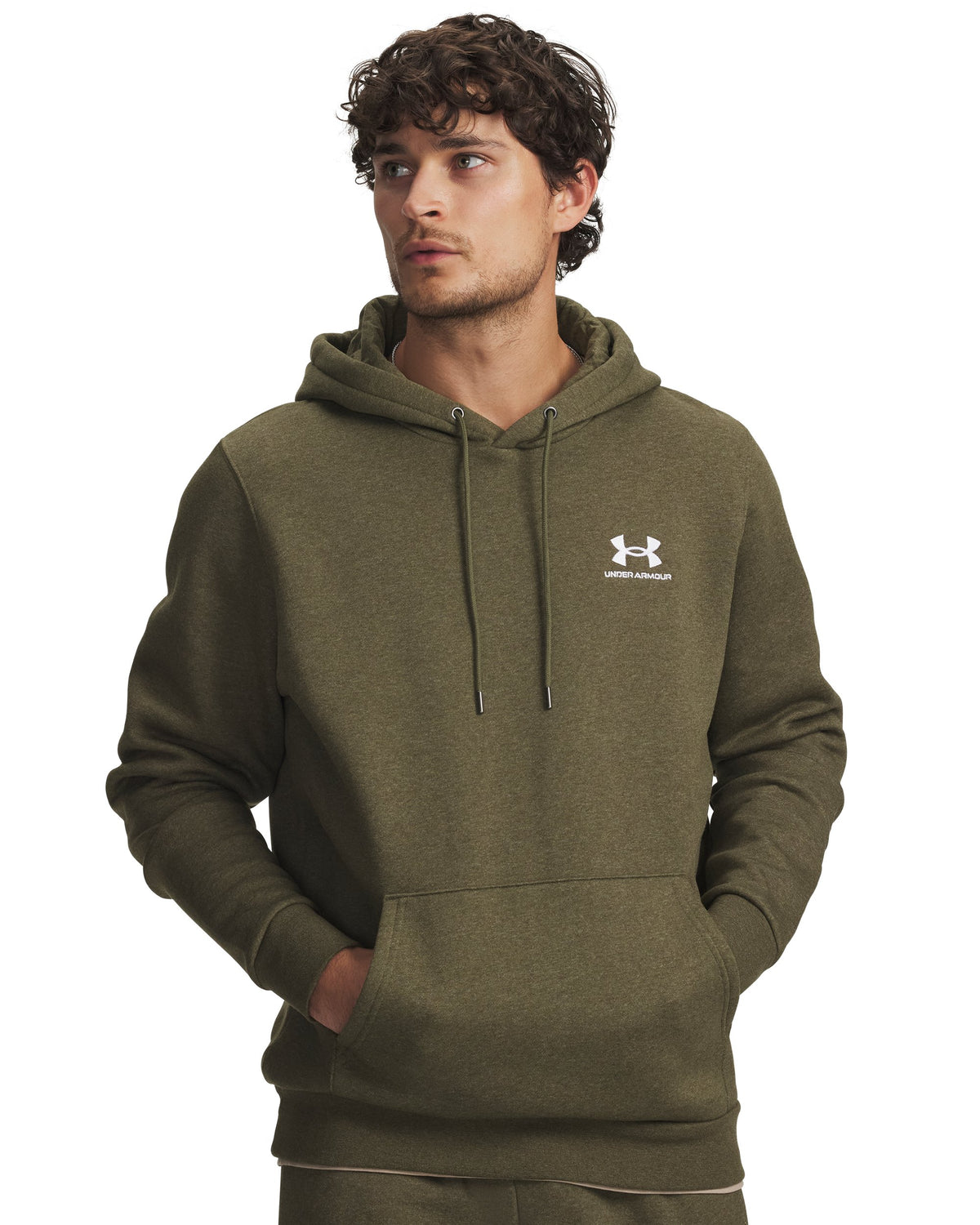 UA Icon Fleece Hoodie - Marine OD Green / White - 391