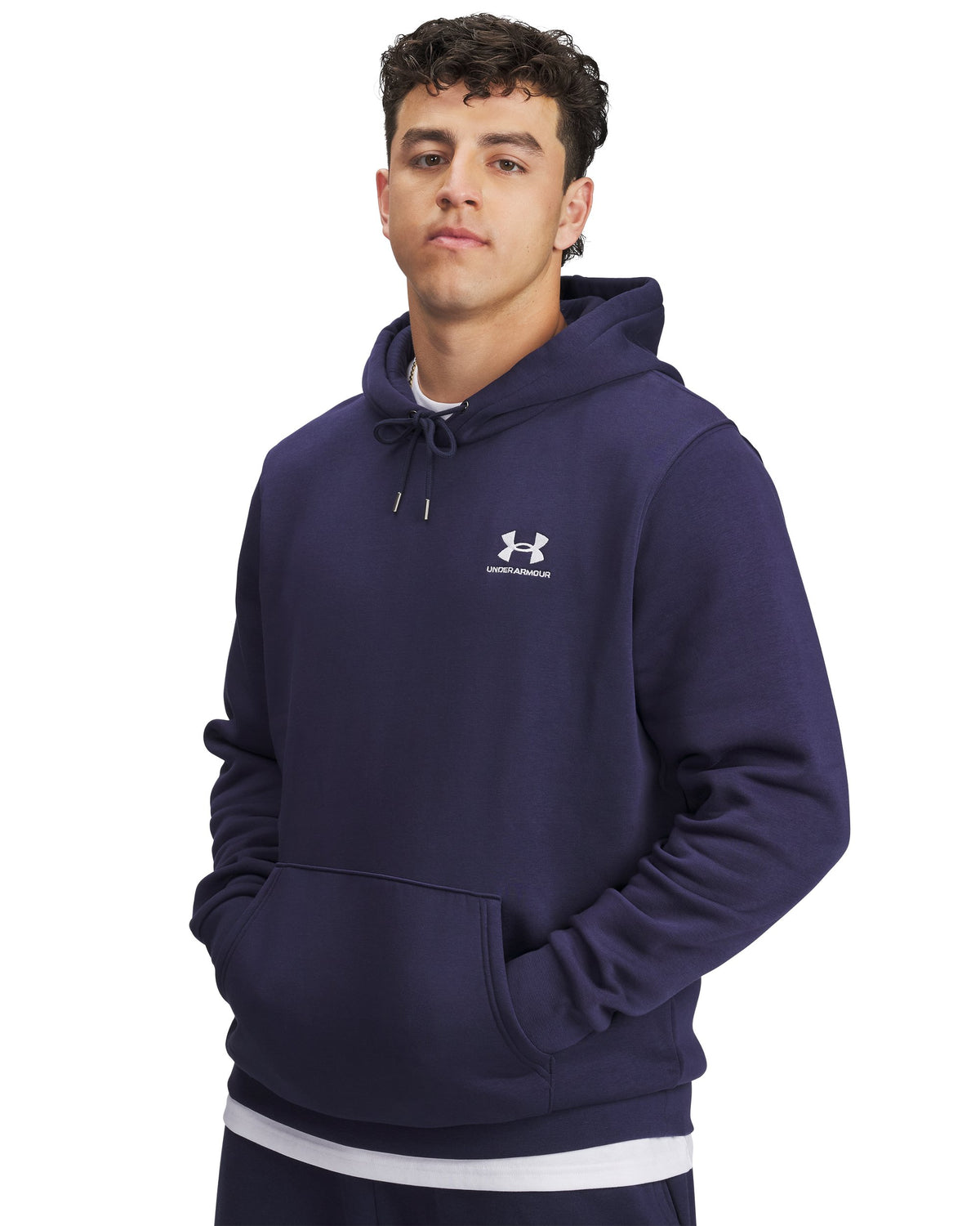 UA Icon Fleece Hoodie - Midnight Navy / White - 410