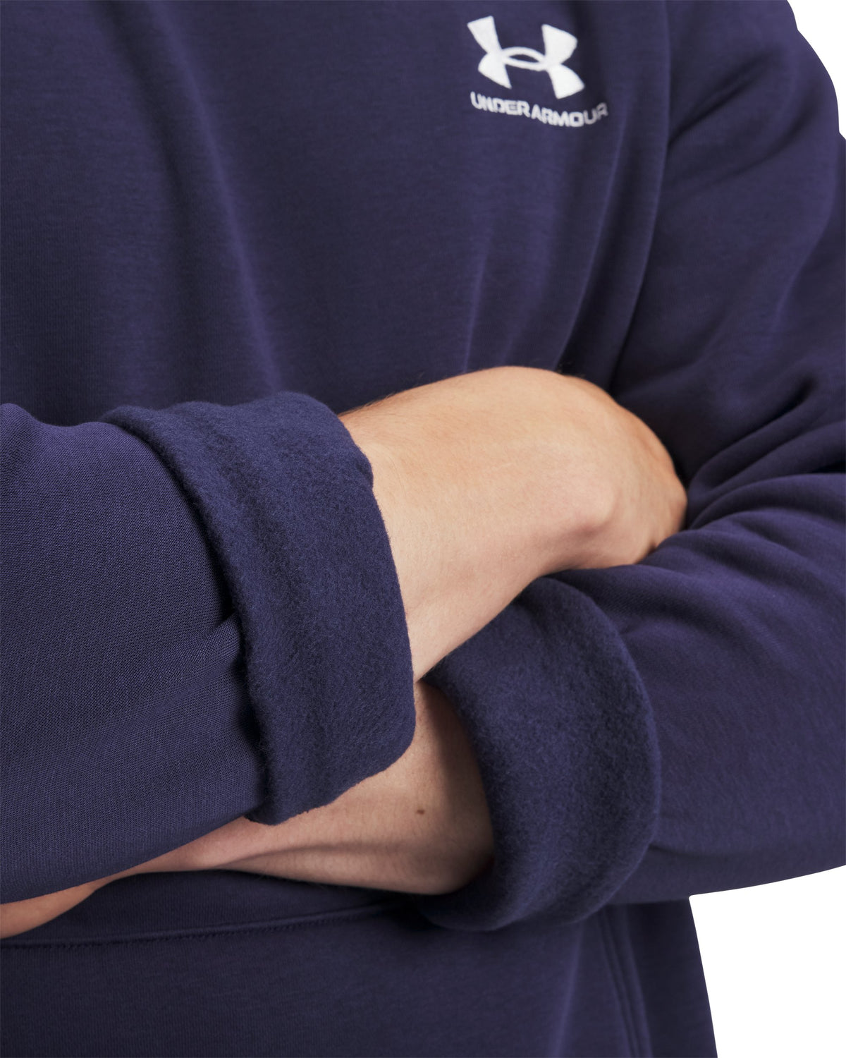 UA Icon Fleece Hoodie - Midnight Navy / White - 410