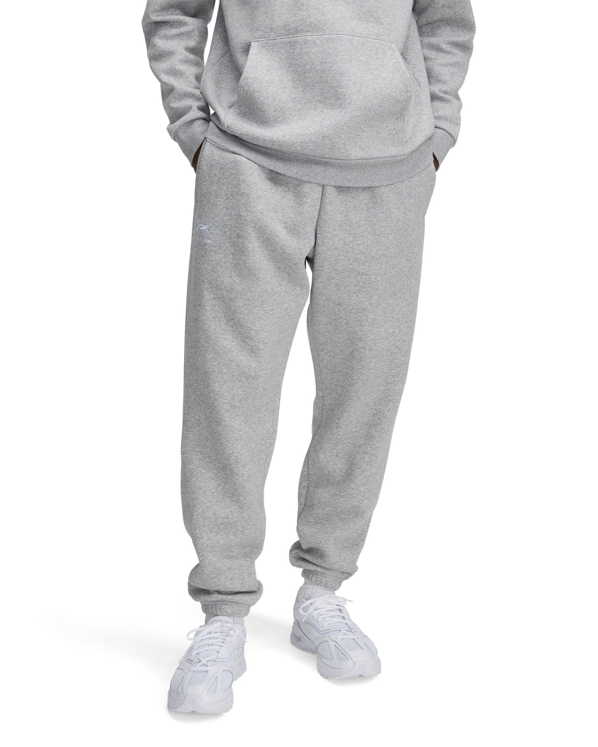UA Icon Fleece Jogger - Mod Gray Light Heather / White - 013