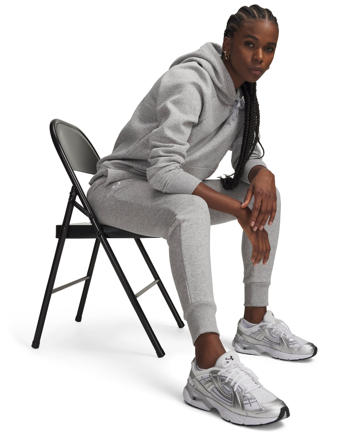 UA Rival Fleece Jogger - Mod Gray Light Heather / White - 012