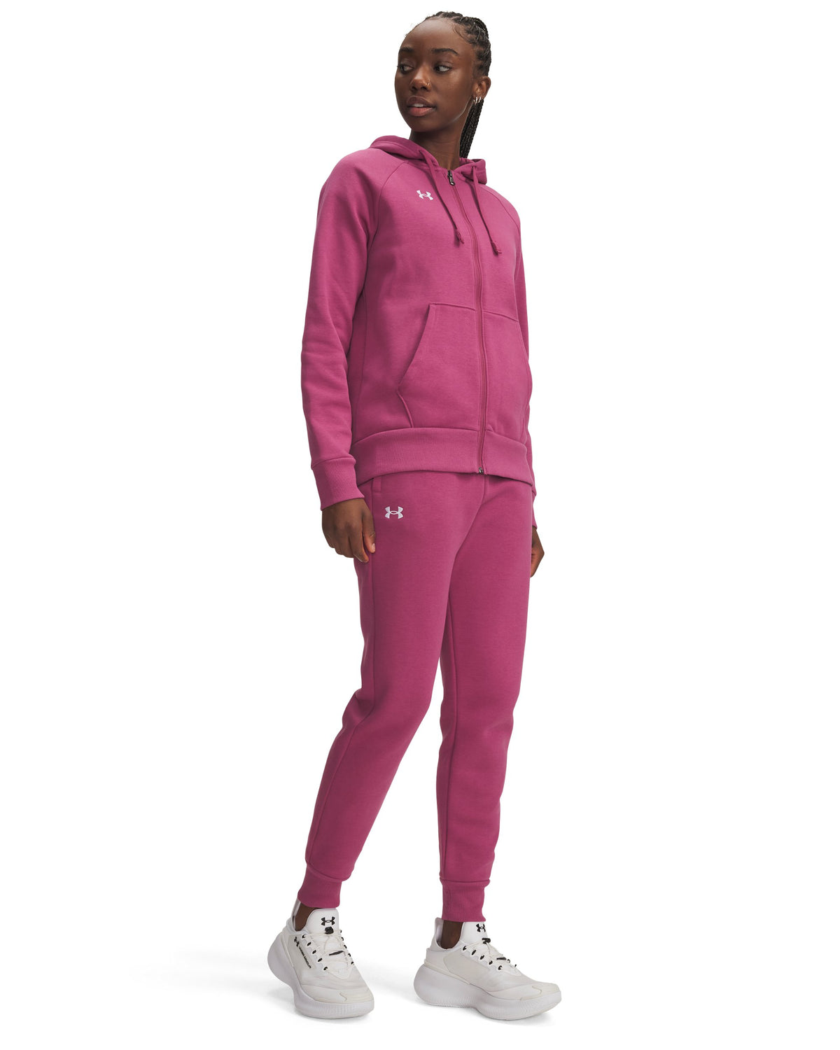 UA Rival Fleece Jogger - Fuchsia Dusk / White - 659