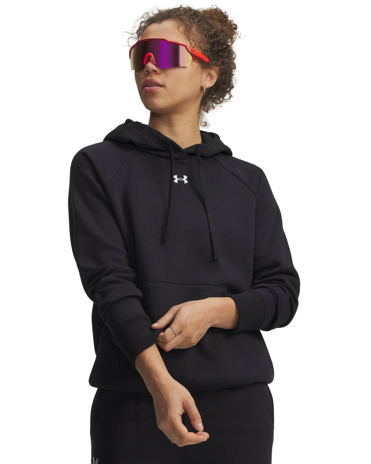 UA Rival Fleece Hoodie - Black / White - 001