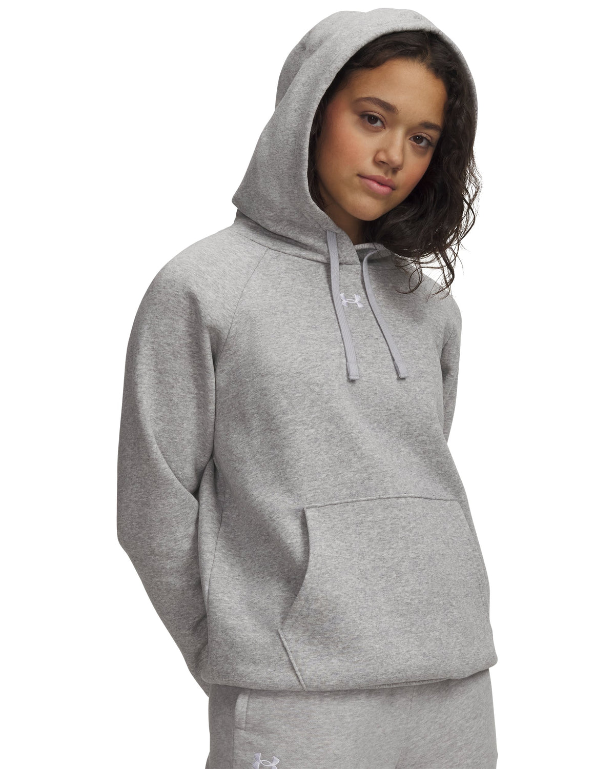 UA Rival Fleece Hoodie - Mod Gray Light Heather / White - 013