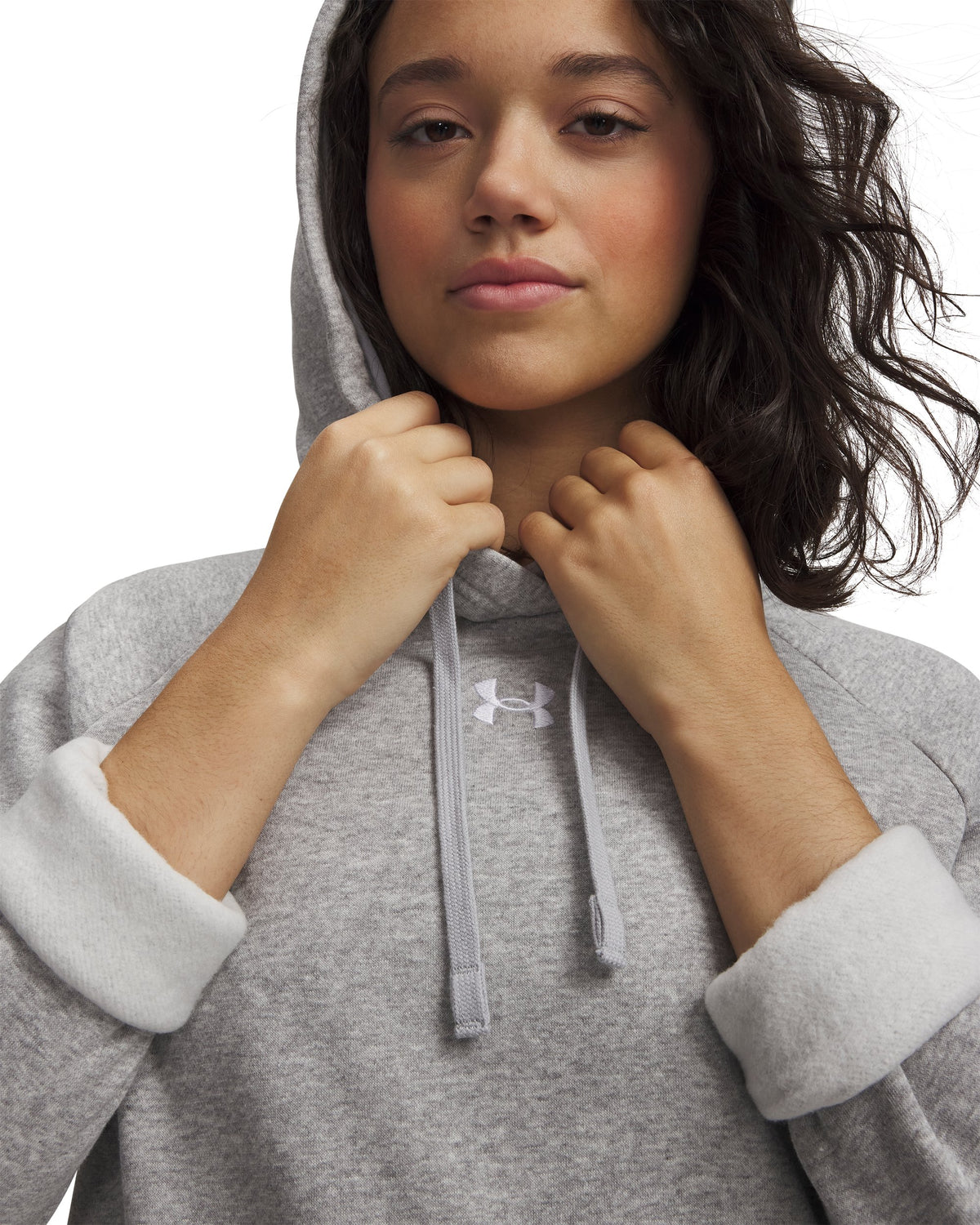 UA Rival Fleece Hoodie - Mod Gray Light Heather / White - 013