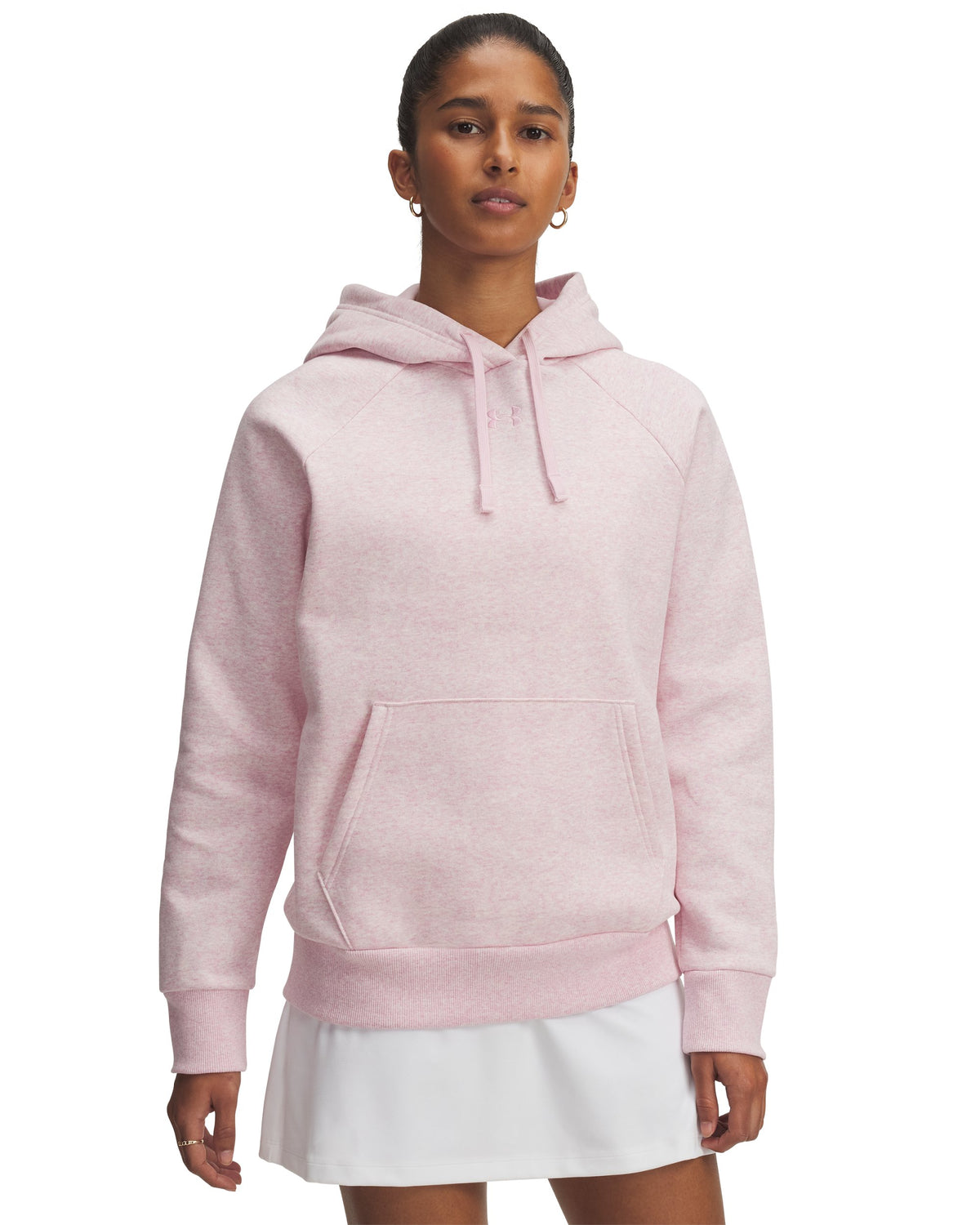 UA Rival Fleece Hoodie - Prime Pink Light Heather / Prime Pink - 648