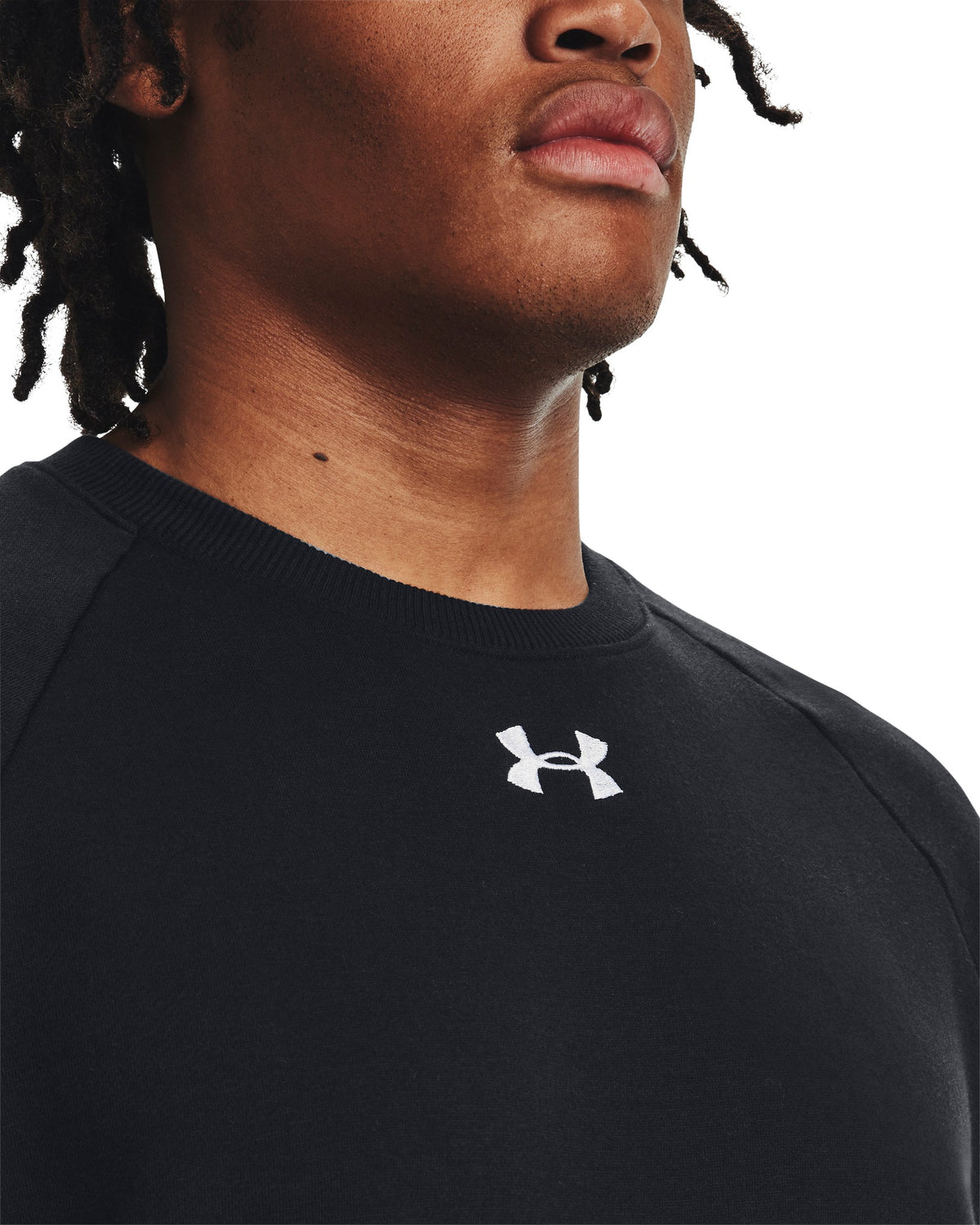 UA Rival Fleece Crew - Black / White - 001
