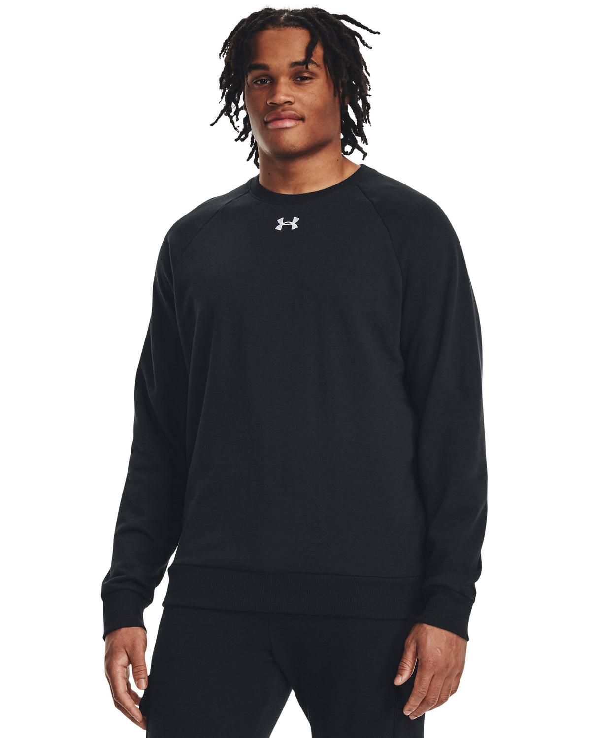 UA Rival Fleece Crew - Black / White - 001