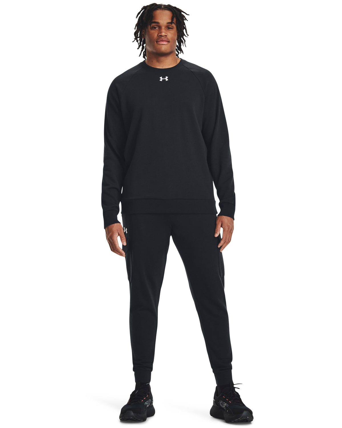 UA Rival Fleece Crew - Black / White - 001