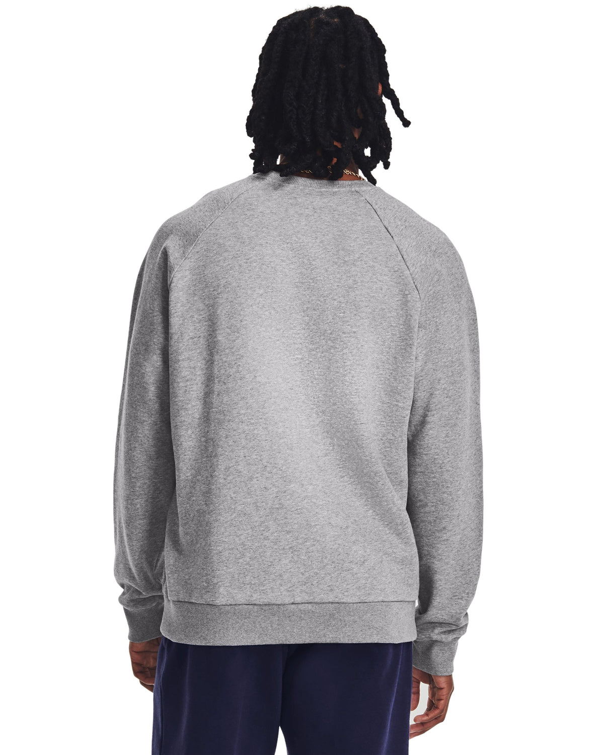 UA Rival Fleece Crew - Castlerock Light Heather / White - 025