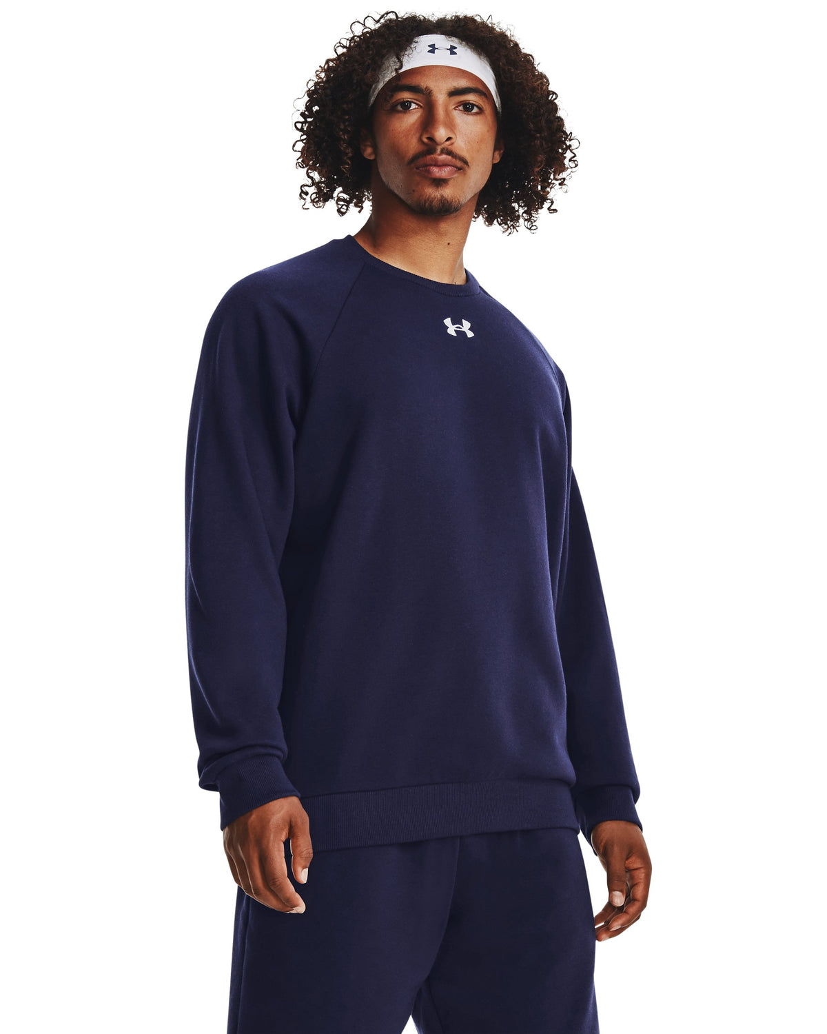 UA Rival Fleece Crew - Blue / White - 410
