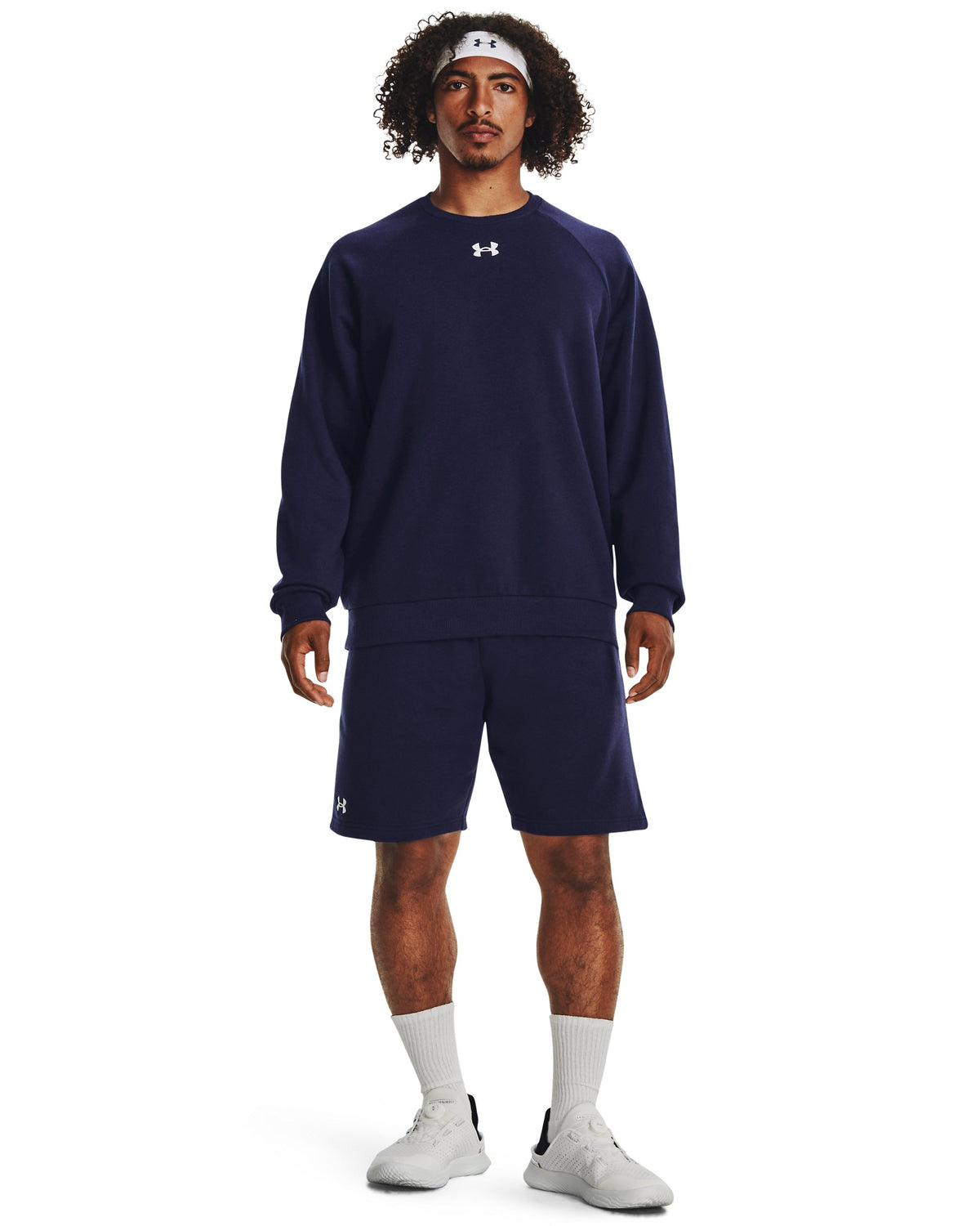 UA Rival Fleece Crew - Blue / White - 410