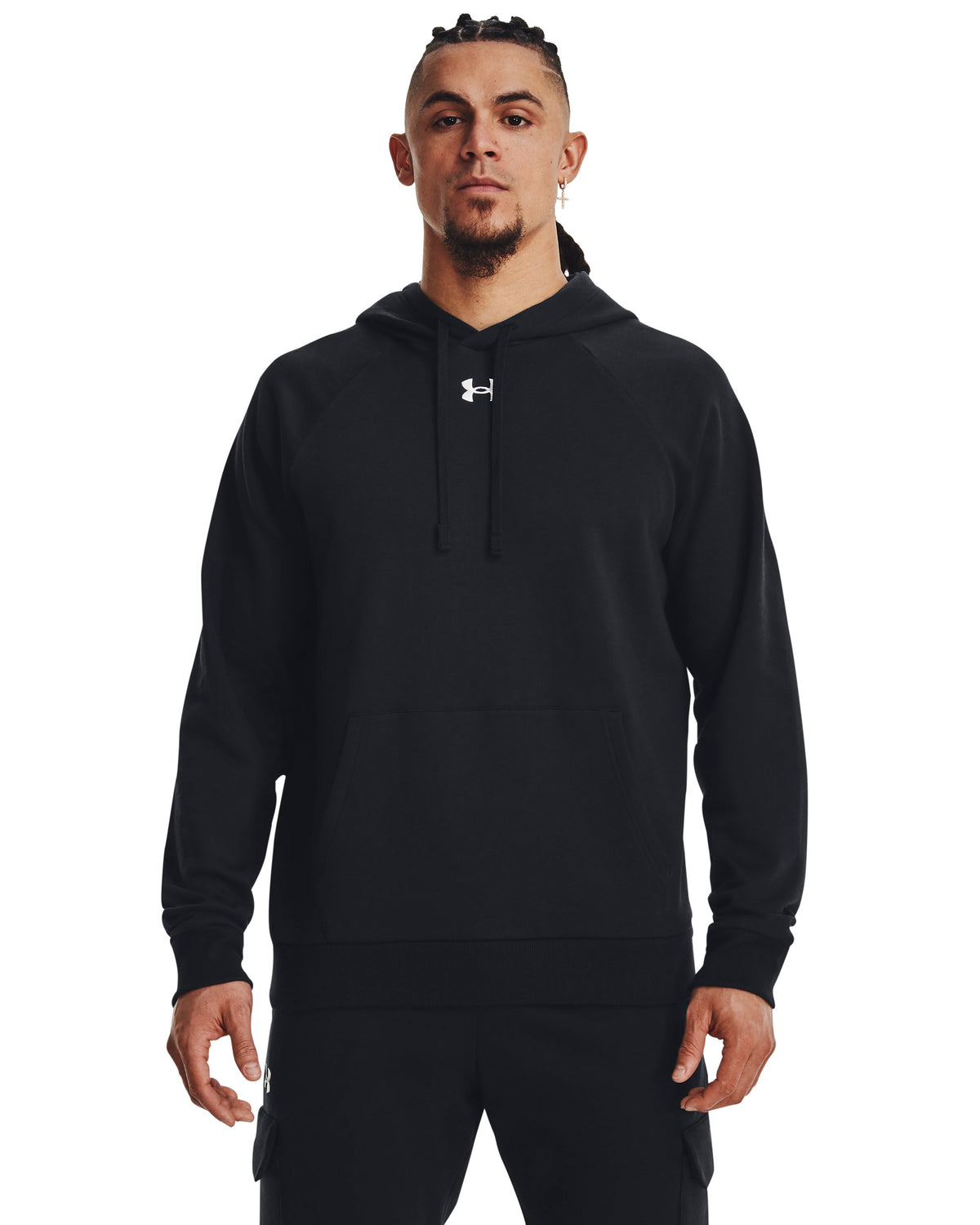 UA Rival Fleece Hoodie - Black / White - 001