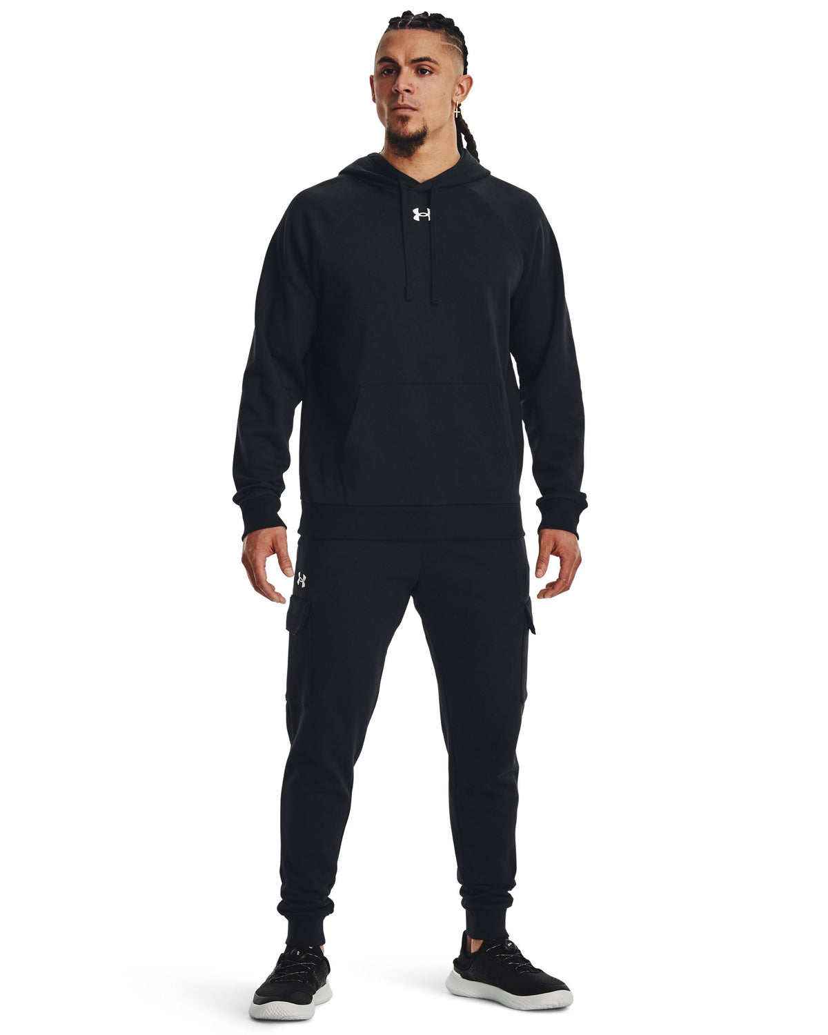 UA Rival Fleece Hoodie - Black / White - 001