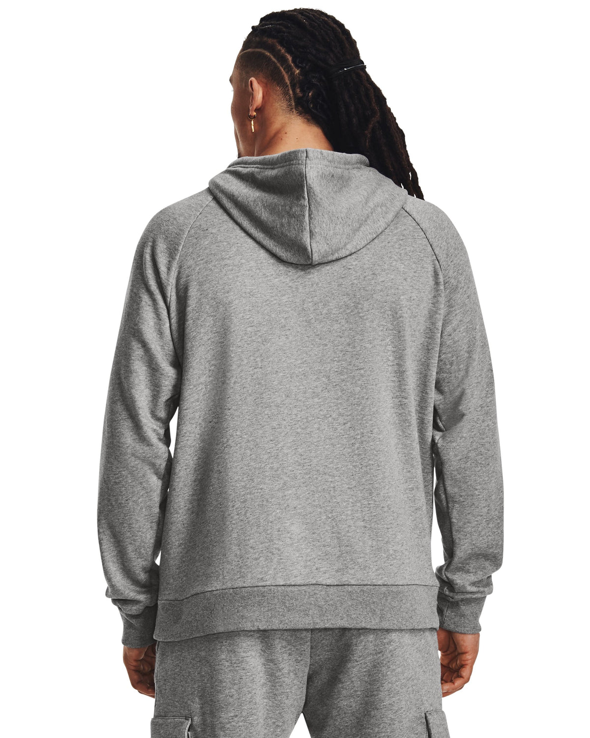 UA Rival Fleece Hoodie - Castlerock Light Heather / White - 025