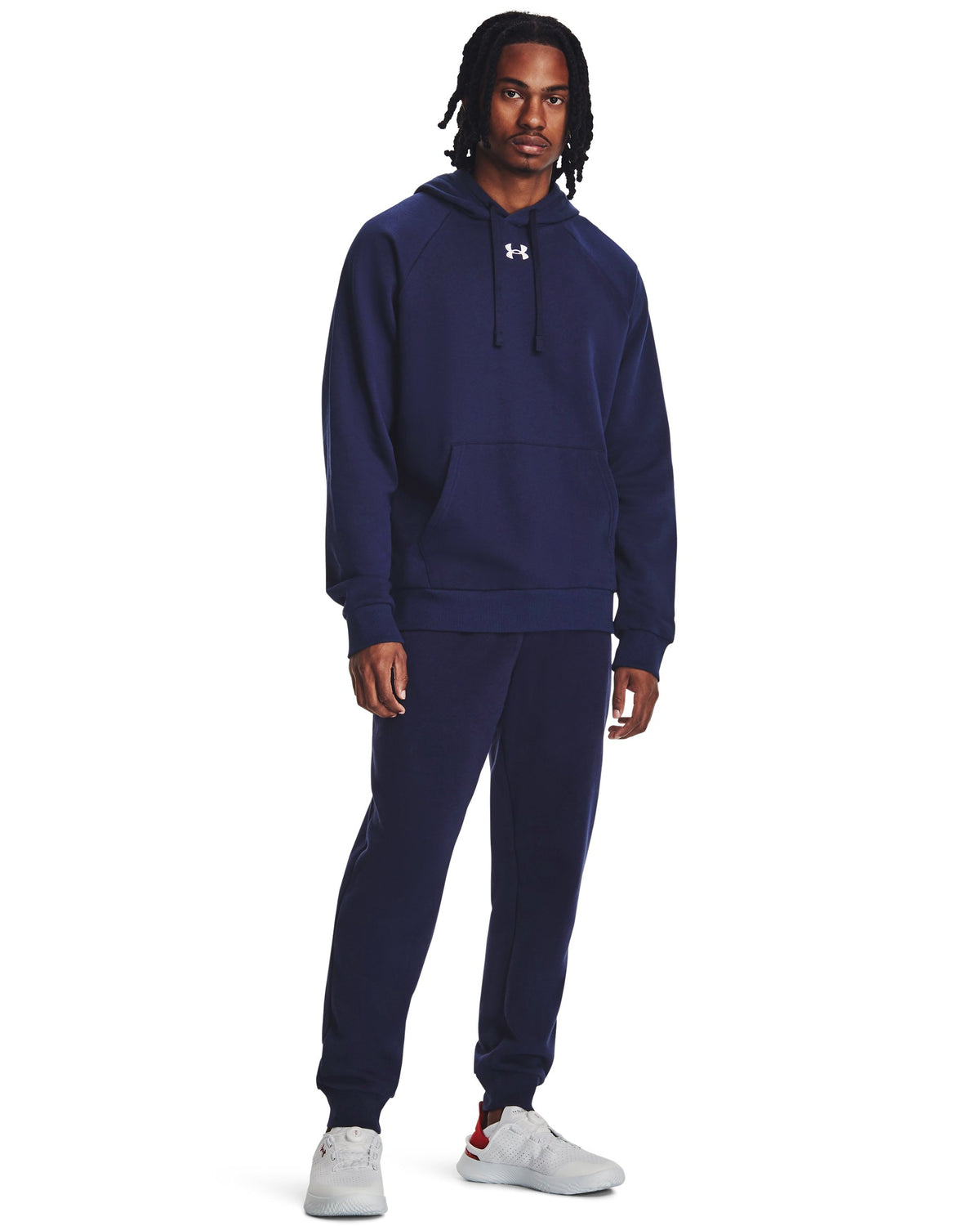 UA Rival Fleece Hoodie - Midnight Navy / White - 410
