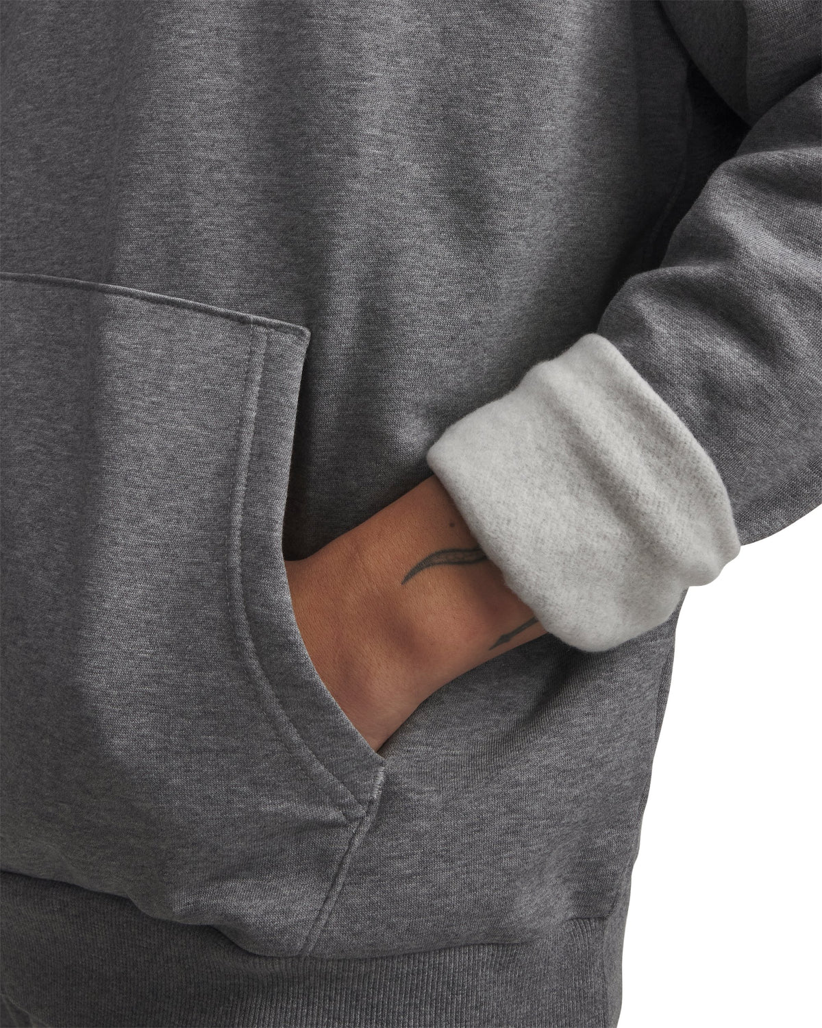 UA Rival Fleece Logo HD - Castlerock Light Heather / White - 025
