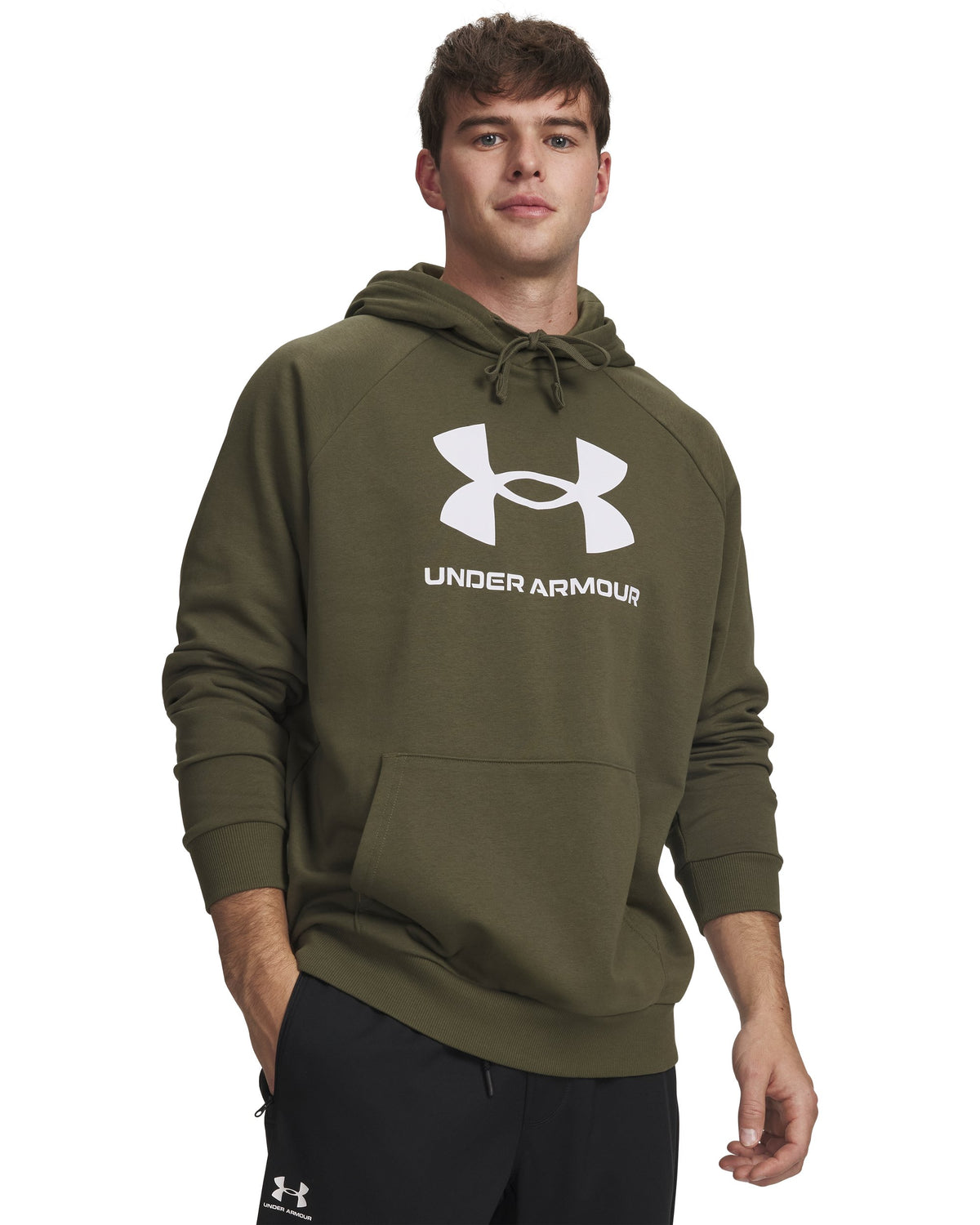 UA Rival Fleece Logo HD - Marine OD Green / White - 390
