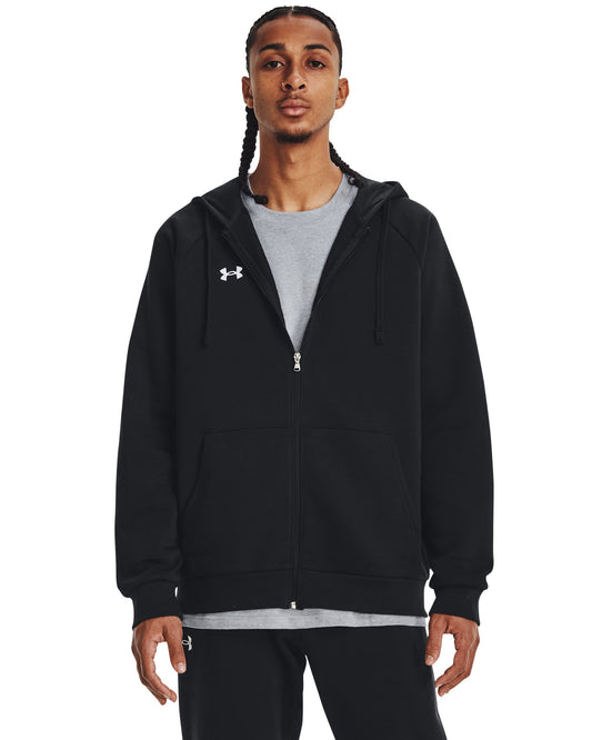 UA Rival Fleece FZ Hoodie - Black / White - 001