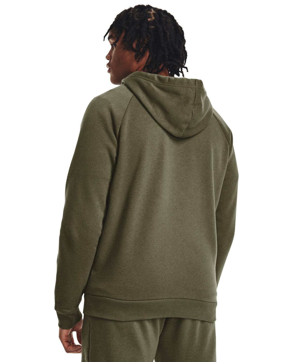 UA Rival Fleece FZ Hoodie - Marine OD Green / White - 390