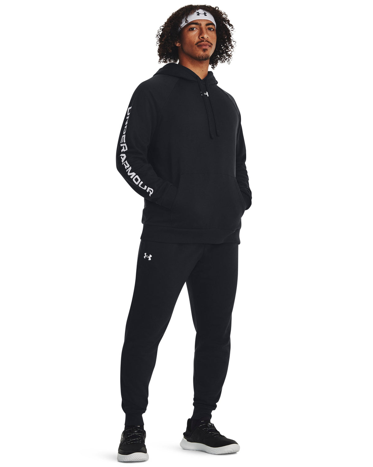 UA Rival Fleece Suit - Black / White - 001