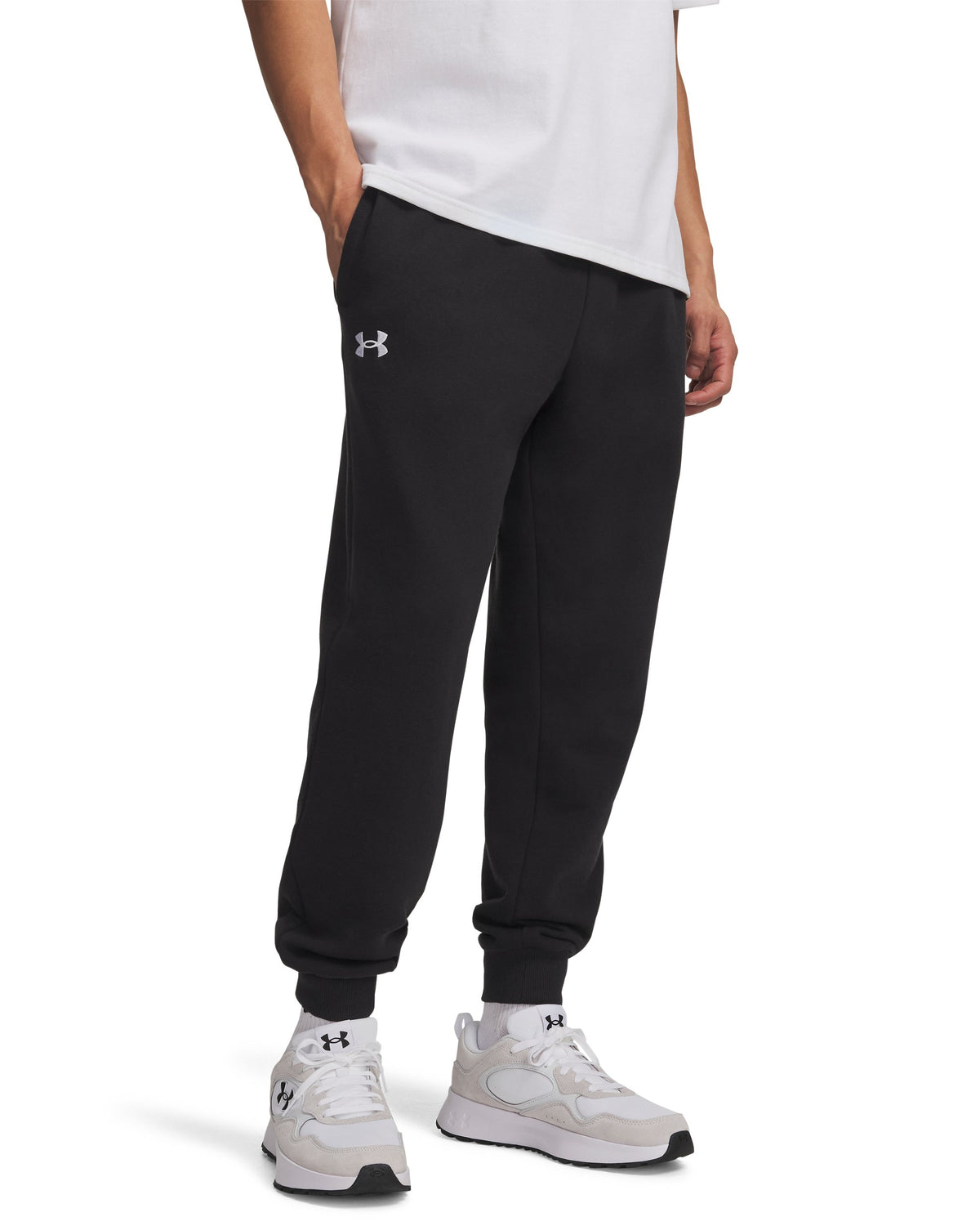 UA Rival Fleece Joggers - Black / White - 001