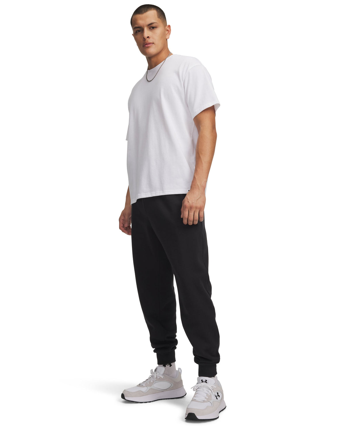 UA Rival Fleece Joggers - Black / White - 001
