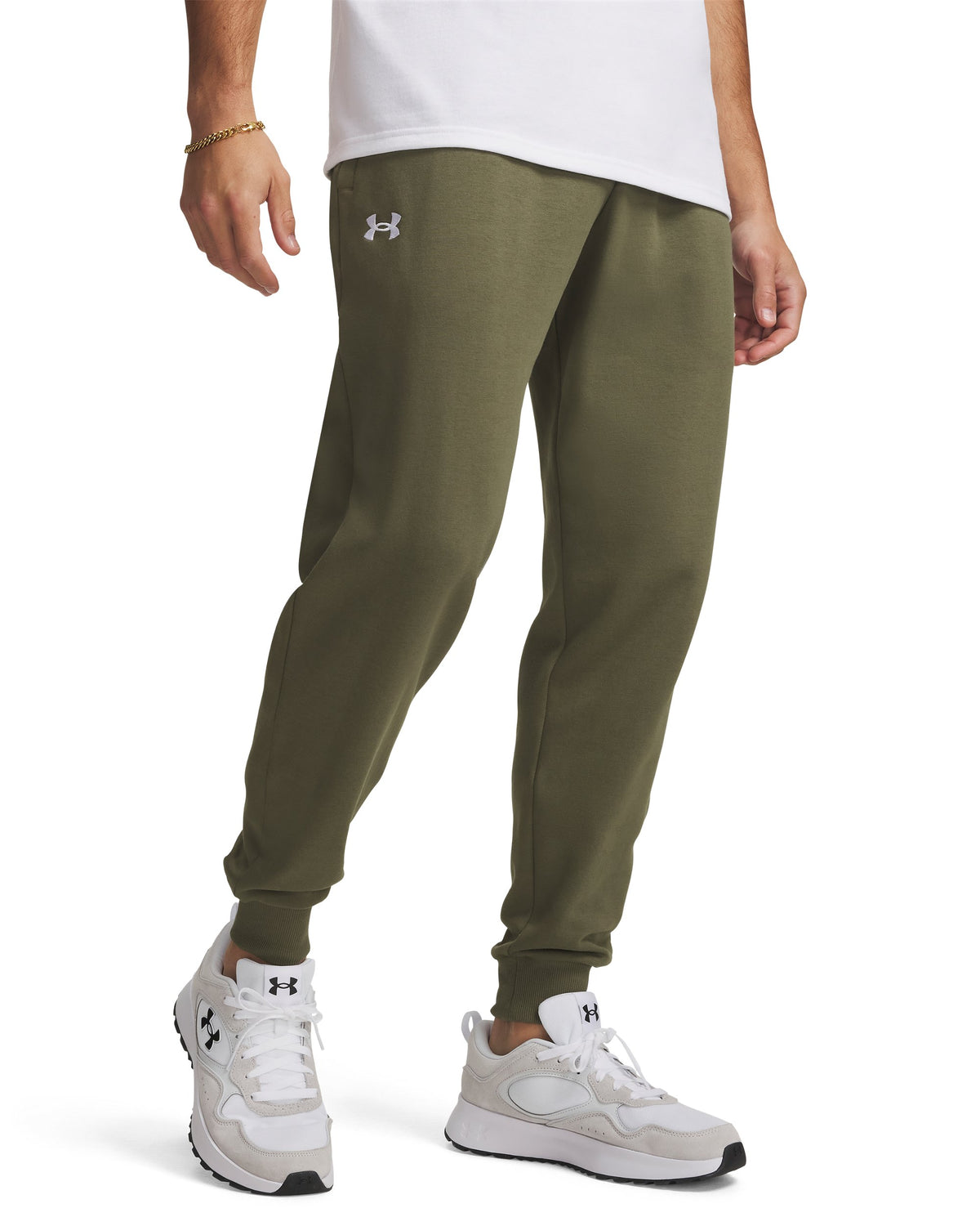 UA Rival Fleece Joggers - Marine OD Green / White - 390