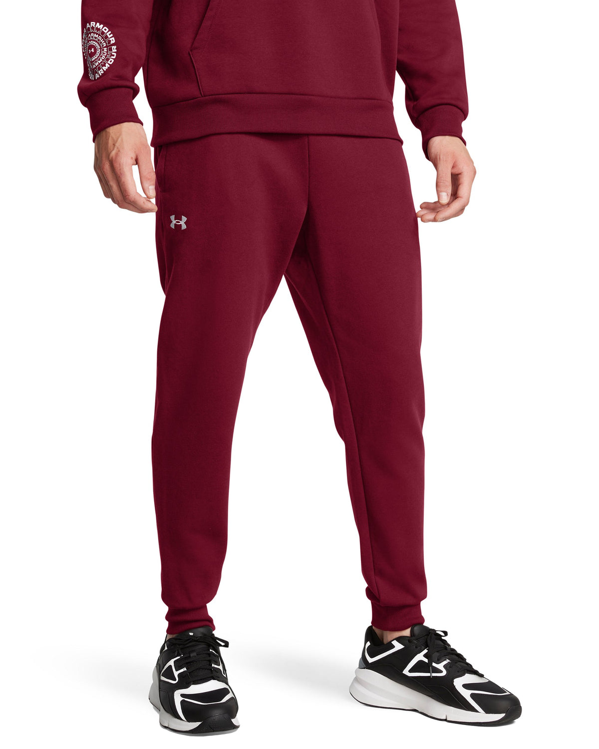 UA Rival Fleece Joggers - אדום / לבן - 625