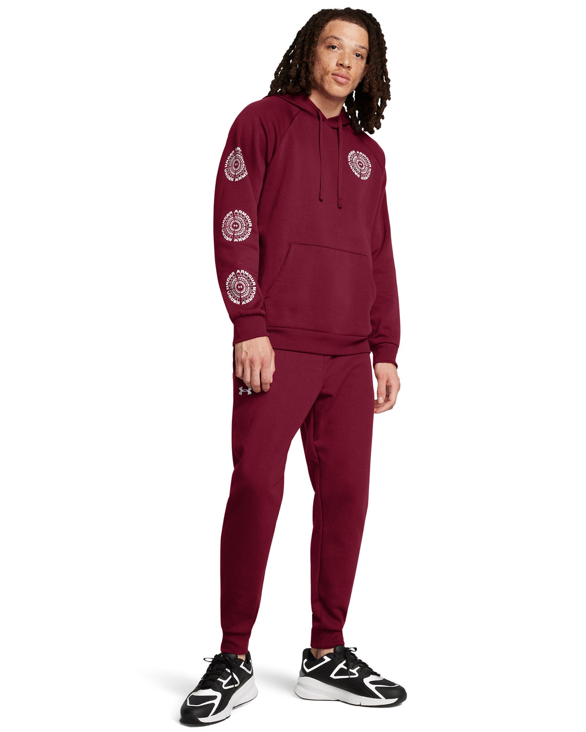 UA Rival Fleece Joggers - אדום / לבן - 625