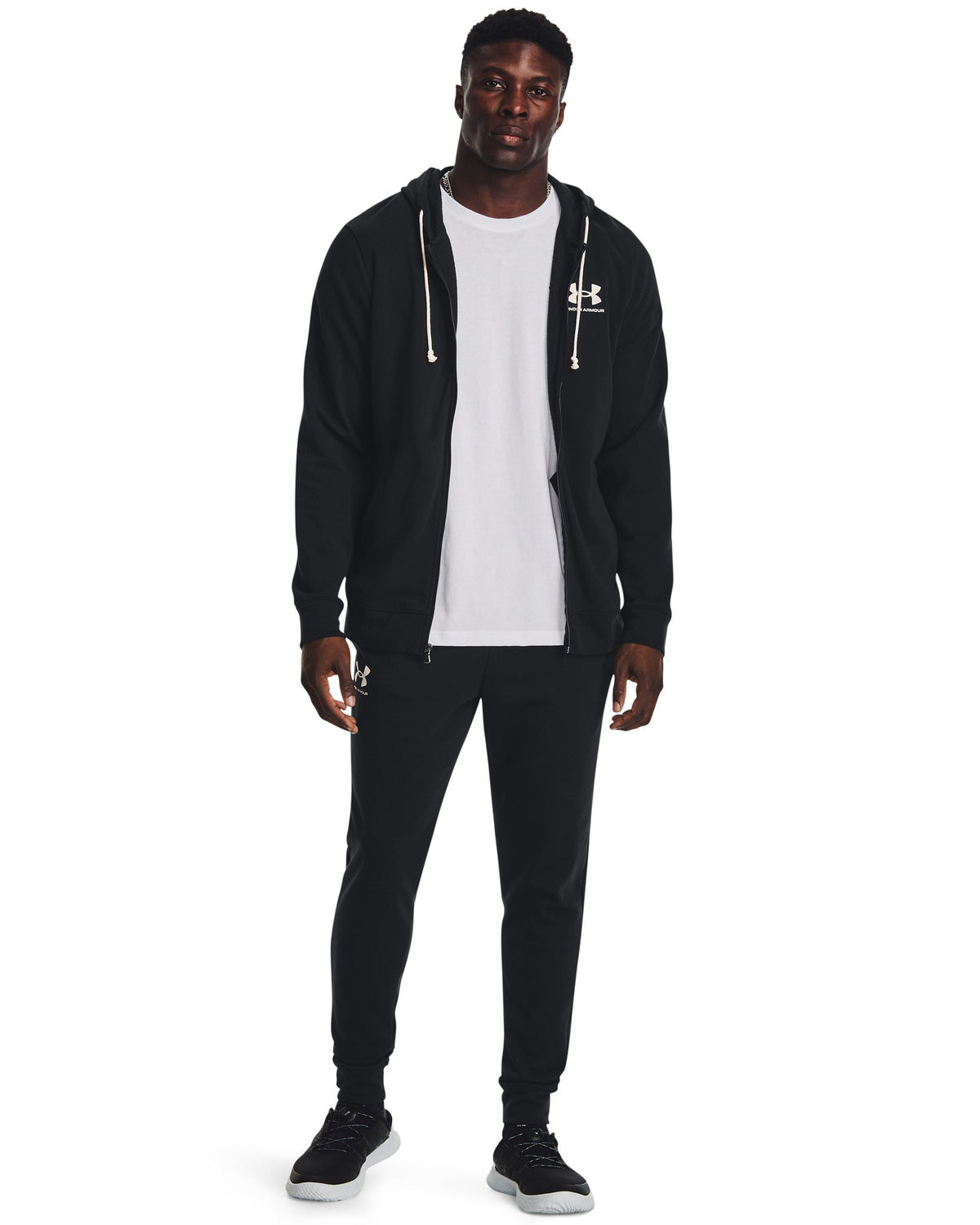 UA Rival Terry Jogger - Black / Onyx White - 001