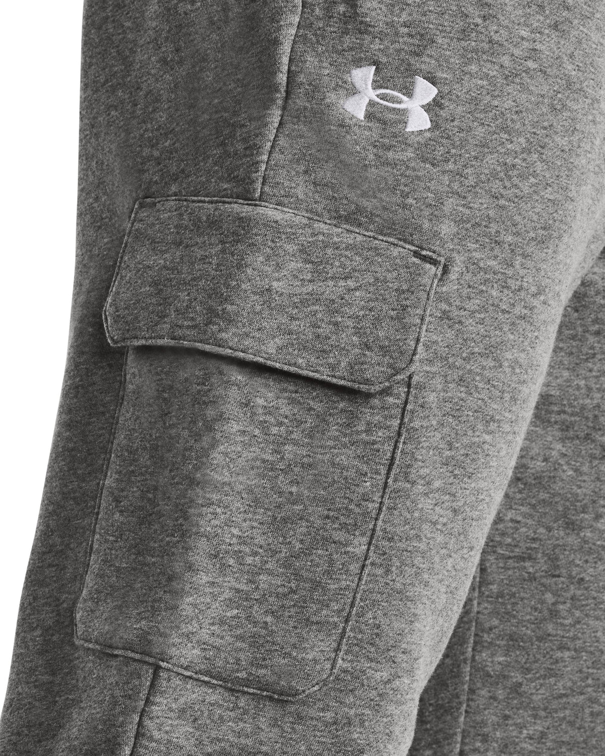 UA Rival Fleece Cargo Jogger - Castlerock Light Heather / White - 026