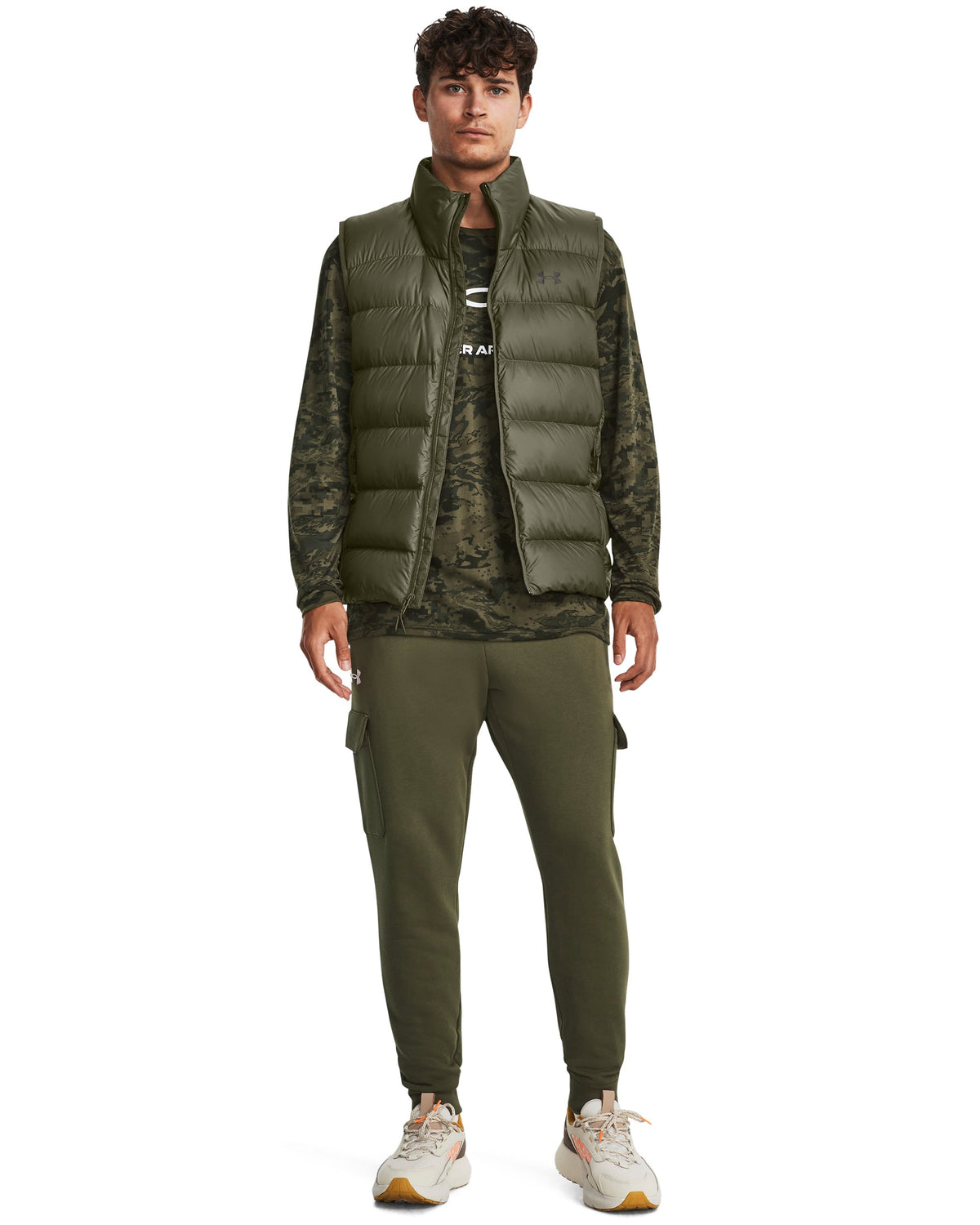 UA Rival Fleece Cargo Jogger - Marine OD Green / White - 390