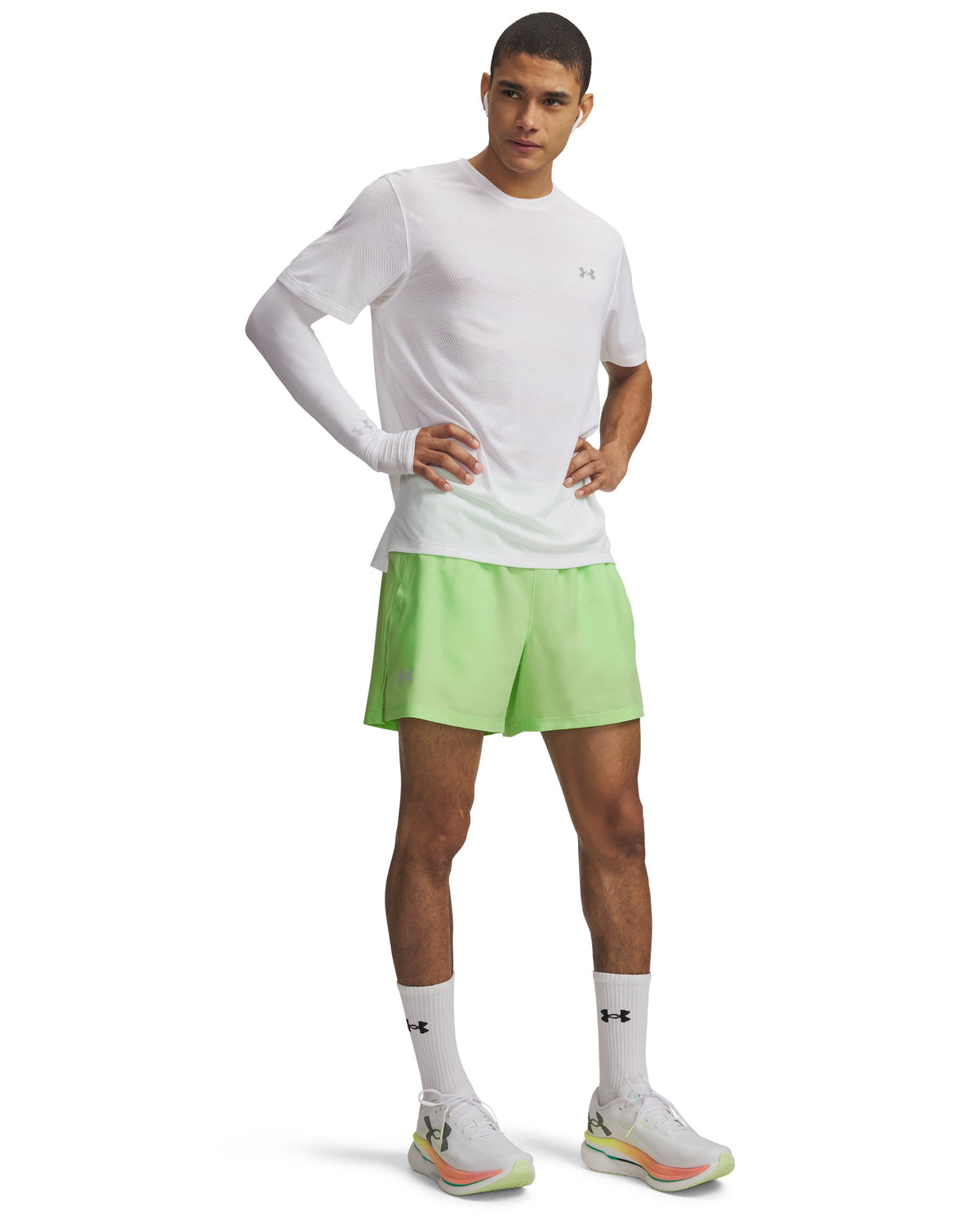 UA LAUNCH 5'' SHORTS - ירוק ליים / ירוק ליים / רפלקטיבי - 712