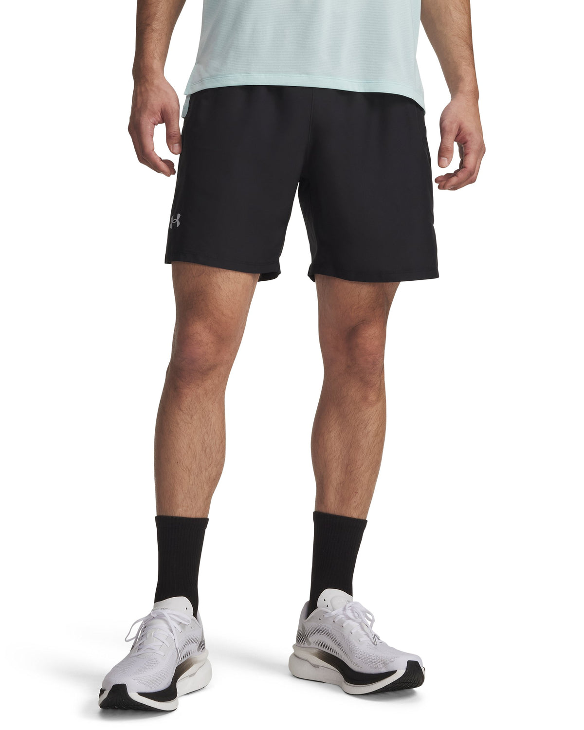 UA LAUNCH 7'' SHORTS - Black / White / Reflective - 001