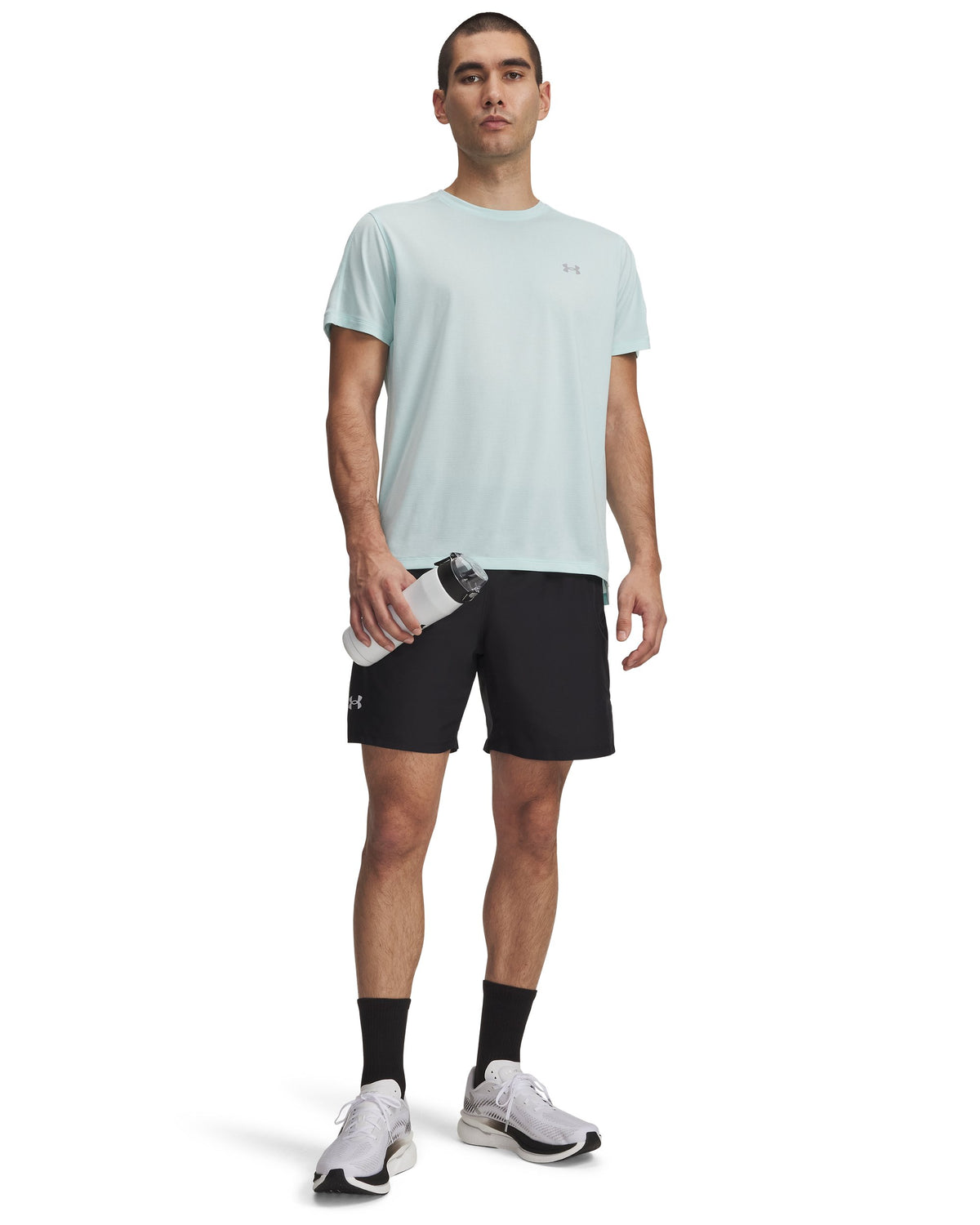 UA LAUNCH 7'' SHORTS - Black / White / Reflective - 001